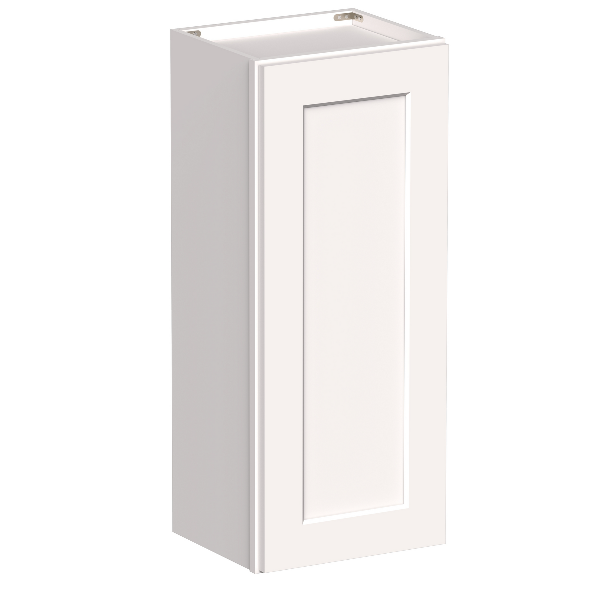 White Shaker RTA 9"W-21"W x 12"D x 30"H/36"H Standard Wall Cabinet with 1 Door and 2 Shelves