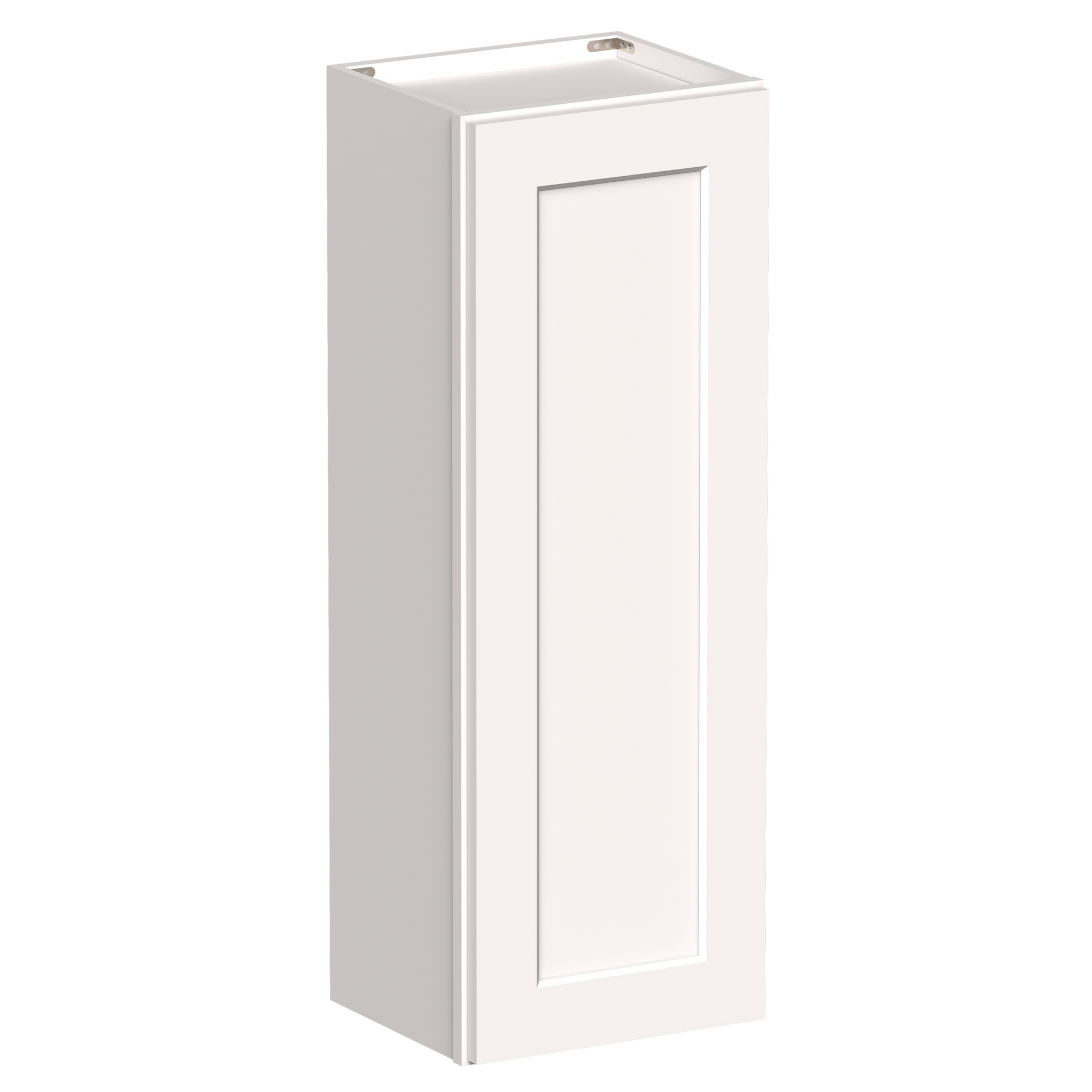 White Shaker RTA 9"W-21"W x 12"D x 42"H Standard Wall Cabinet with 1 Door and 3 Shelves