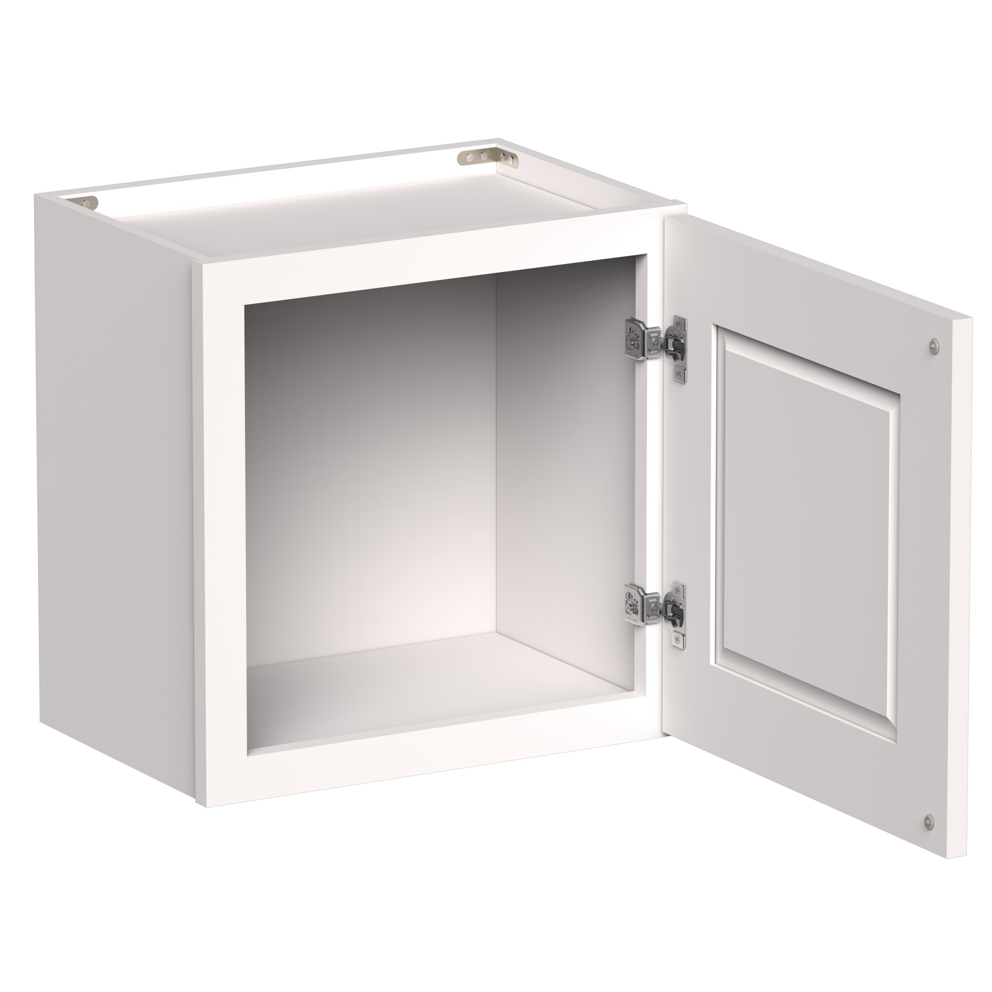 White Shaker RTA 12"W-21"W x 12"D x 18"H Short Wall Cabinet with 1 Door
