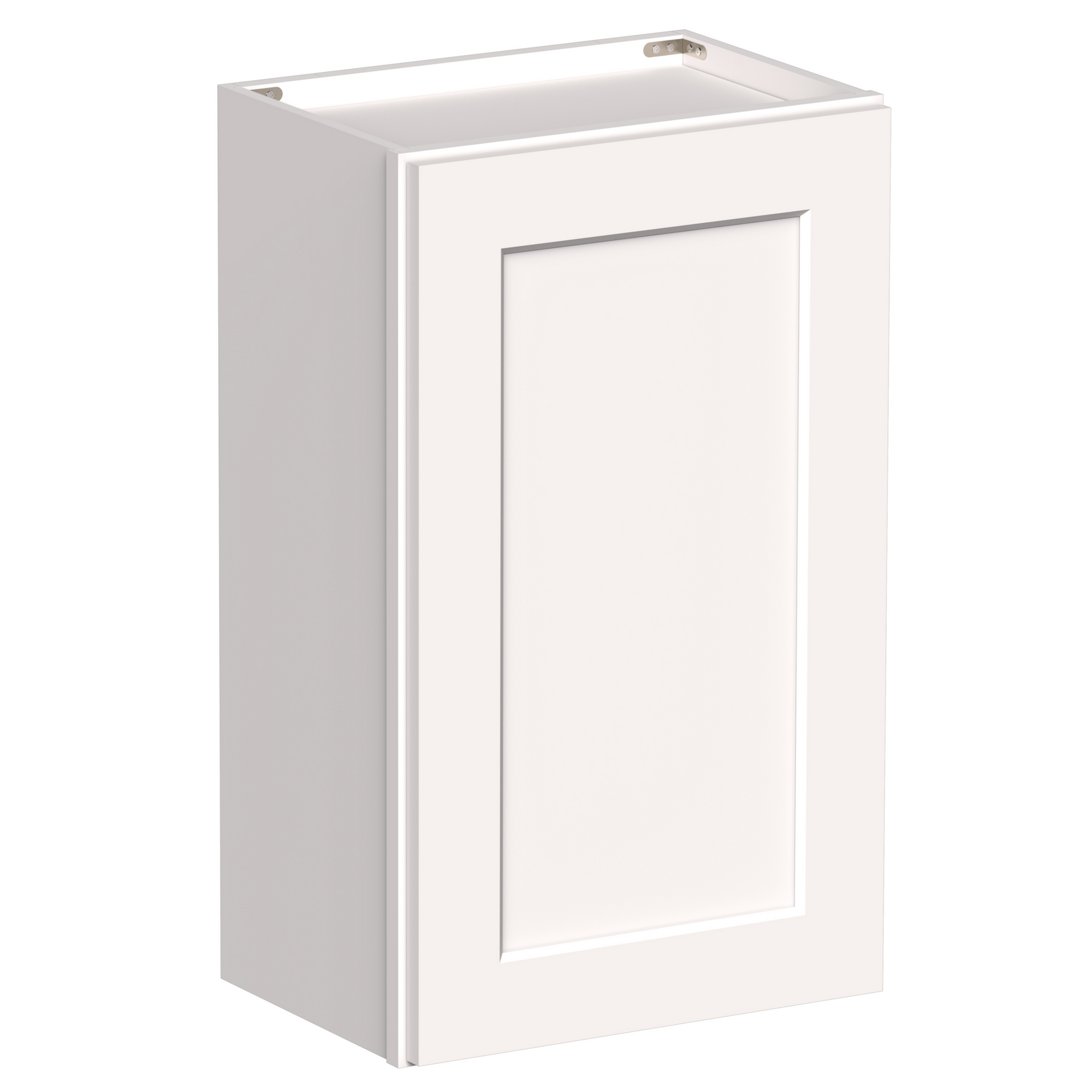 White Shaker RTA 9"W-21"W x 12"D x 30"H/36"H Standard Wall Cabinet with 1 Door and 2 Shelves