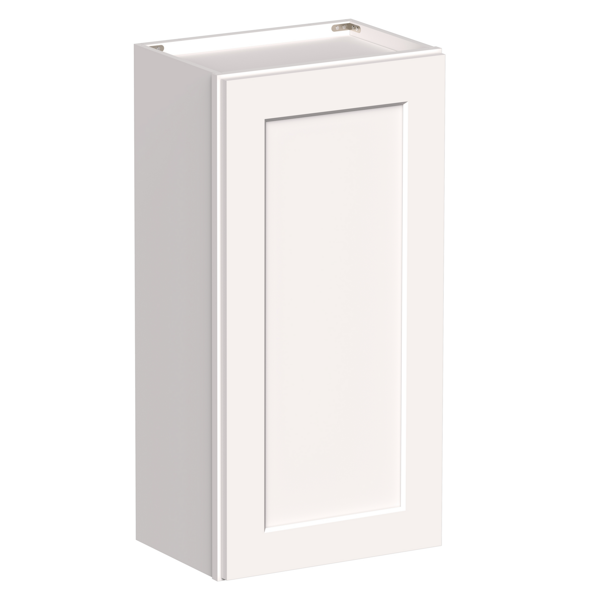 White Shaker RTA 9"W-21"W x 12"D x 30"H/36"H Standard Wall Cabinet with 1 Door and 2 Shelves