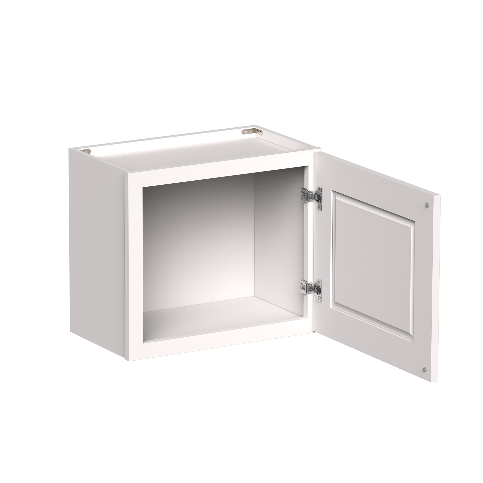 White Shaker RTA 12"W-21"W x 12"D x 18"H Short Wall Cabinet with 1 Door