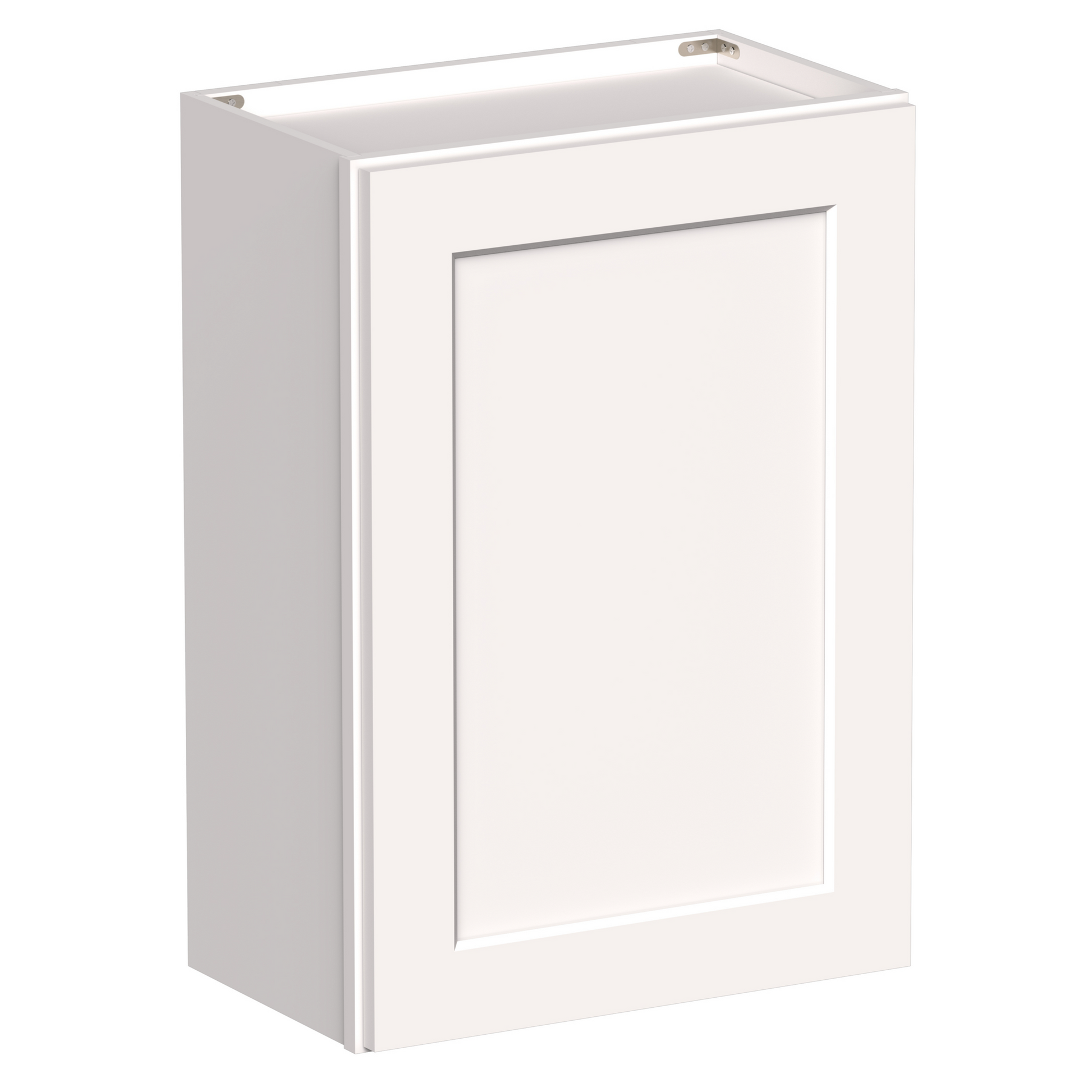 White Shaker RTA 9"W-21"W x 12"D x 30"H/36"H Standard Wall Cabinet with 1 Door and 2 Shelves