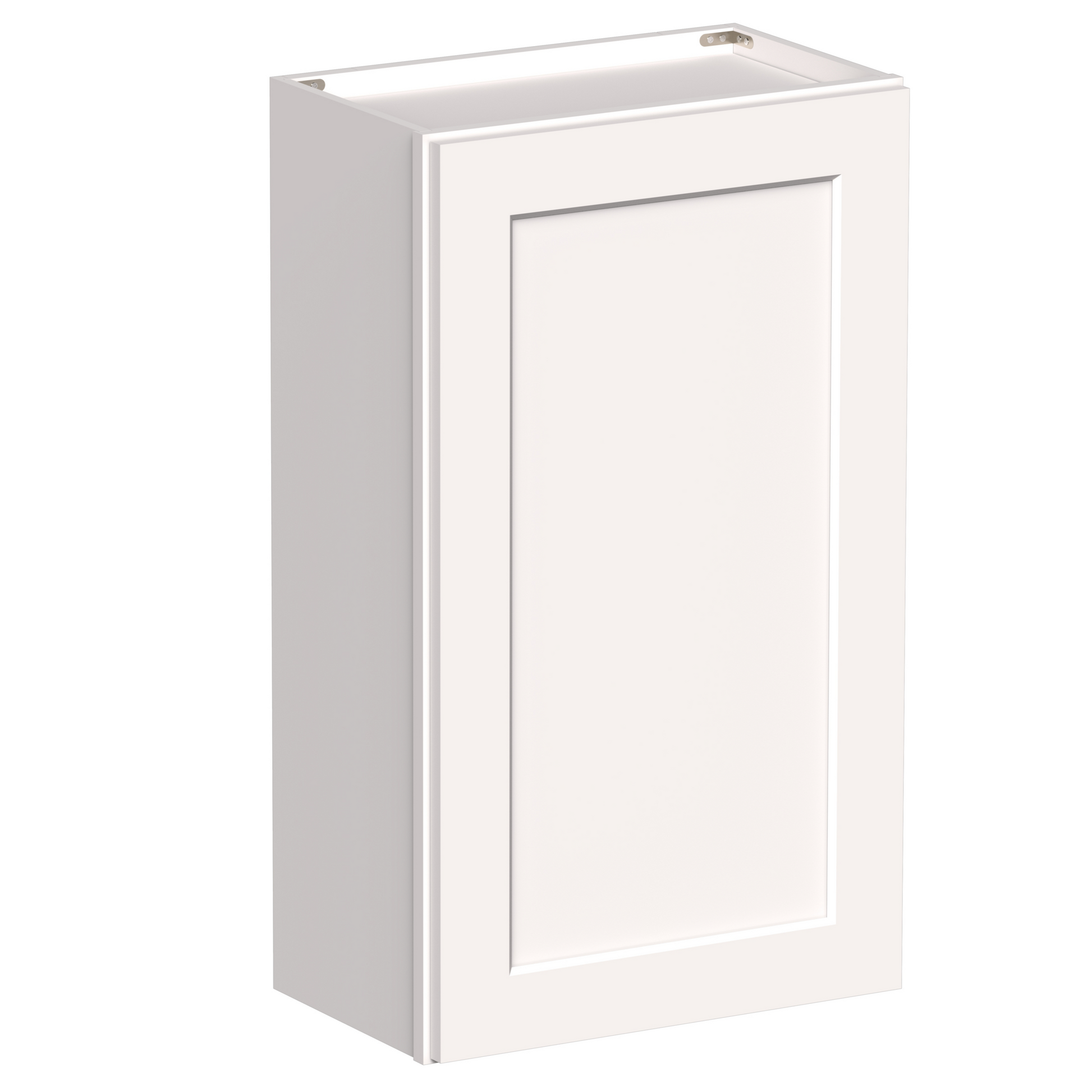 White Shaker RTA 9"W-21"W x 12"D x 30"H/36"H Standard Wall Cabinet with 1 Door and 2 Shelves