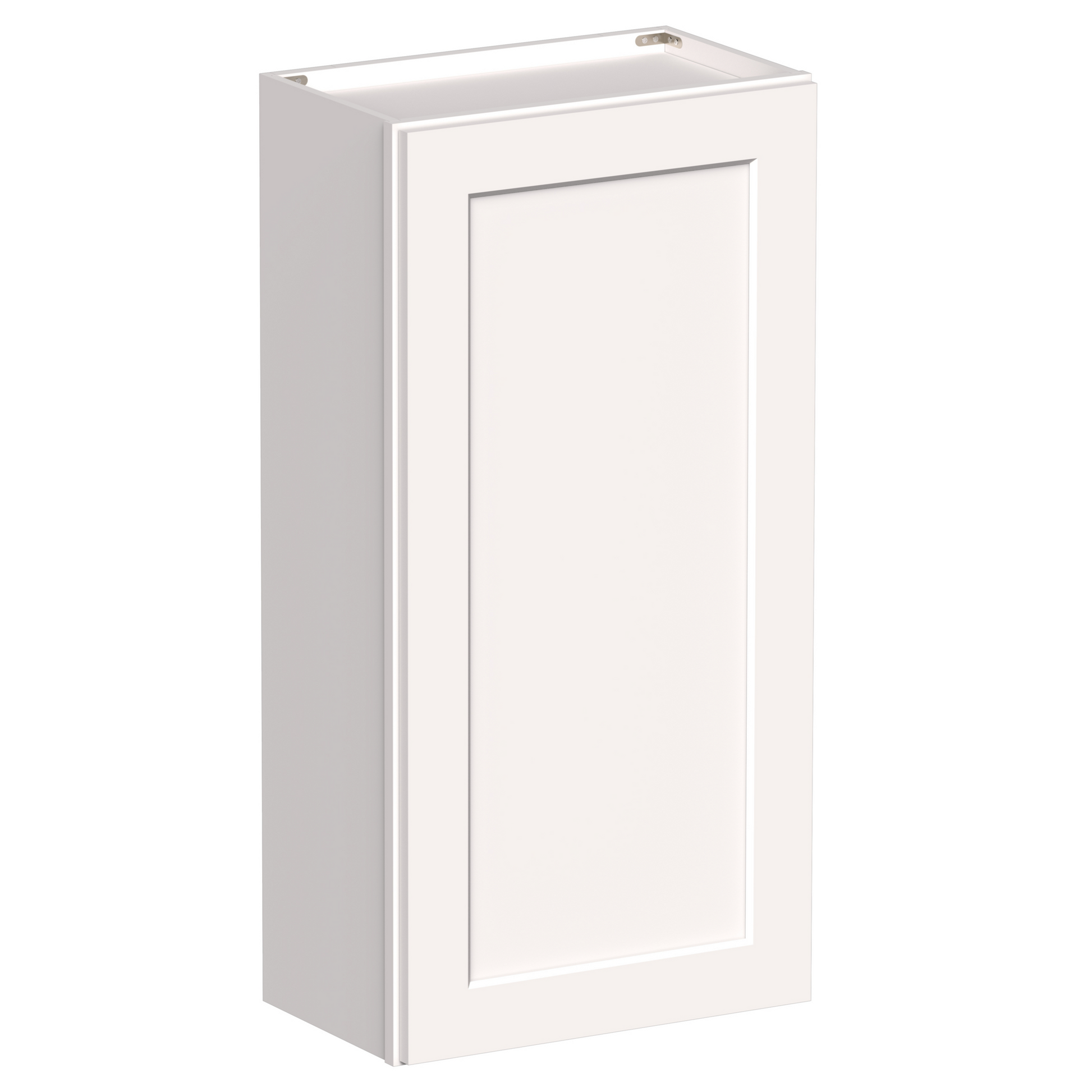 White Shaker RTA 9"W-21"W x 12"D x 42"H Standard Wall Cabinet with 1 Door and 3 Shelves