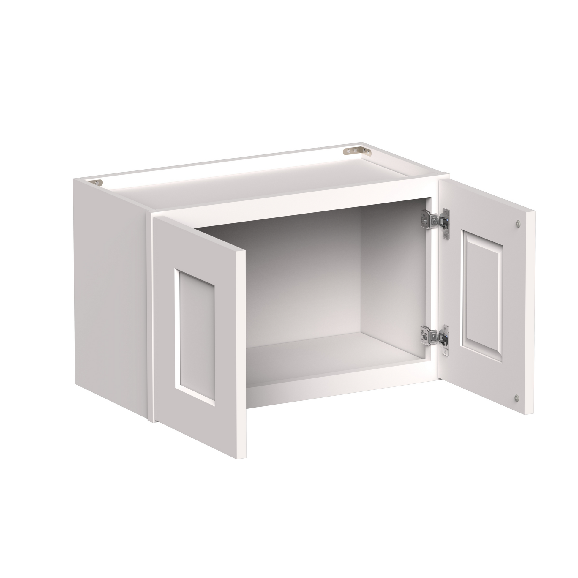 White Shaker RTA 24"W-36"W x 12"D x 12"H/16"H Short Wall Cabinet with 2 Doors