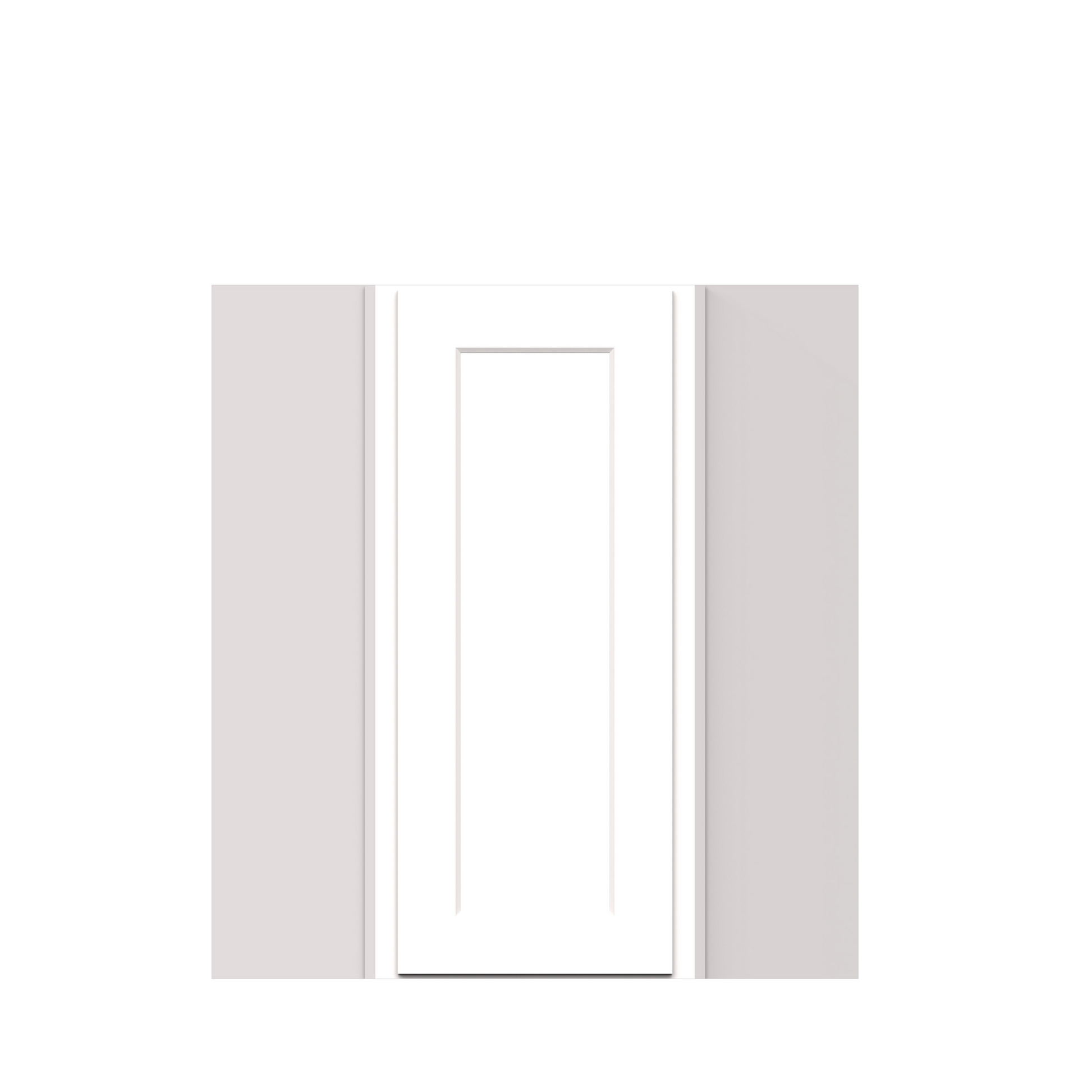 White Shaker RTA 24"W x 12"D x 30"-42"H Standard Corner Wall Cabinets with Door and Shelves