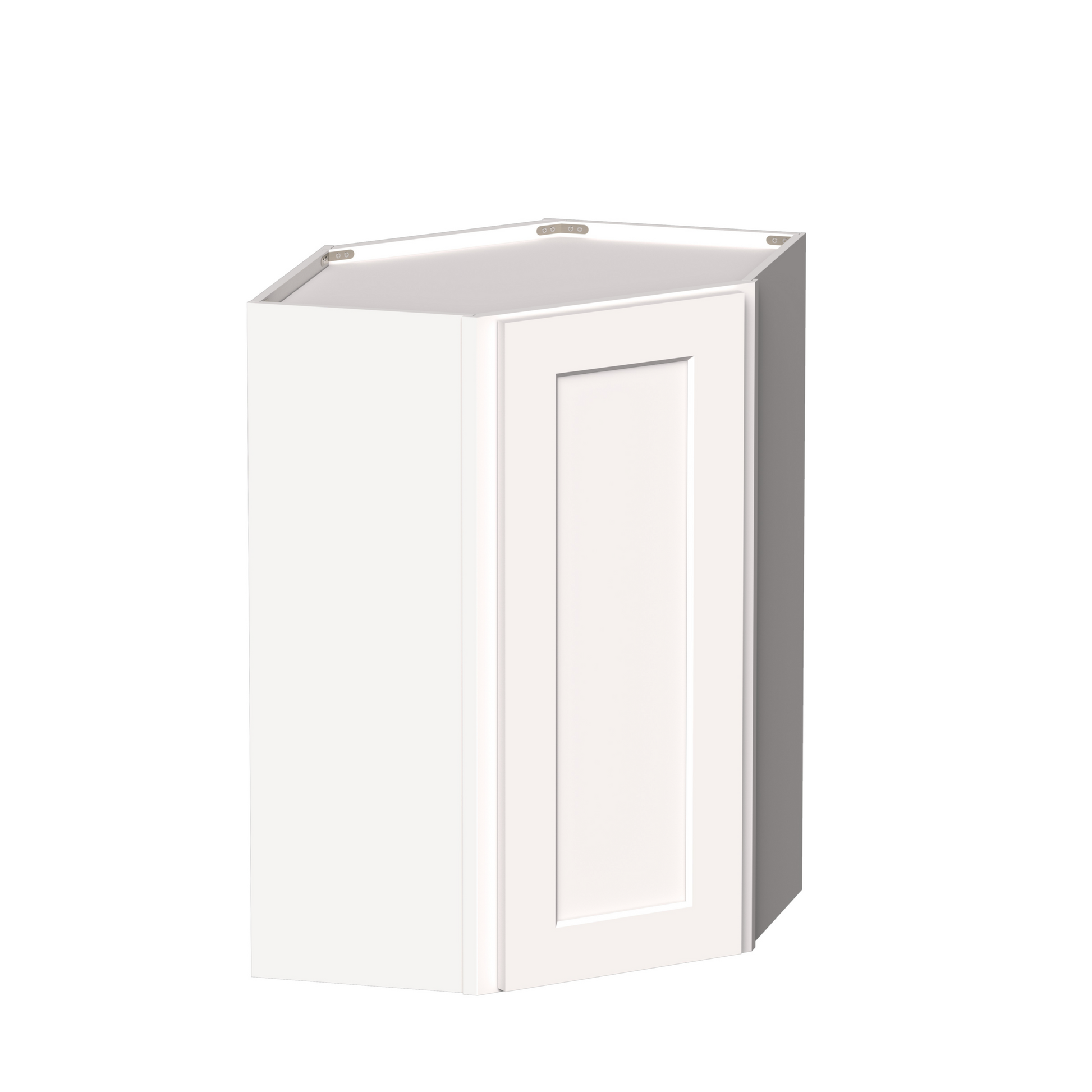 White Shaker RTA 24"W x 12"D x 30"-42"H Standard Corner Wall Cabinets with Door and Shelves