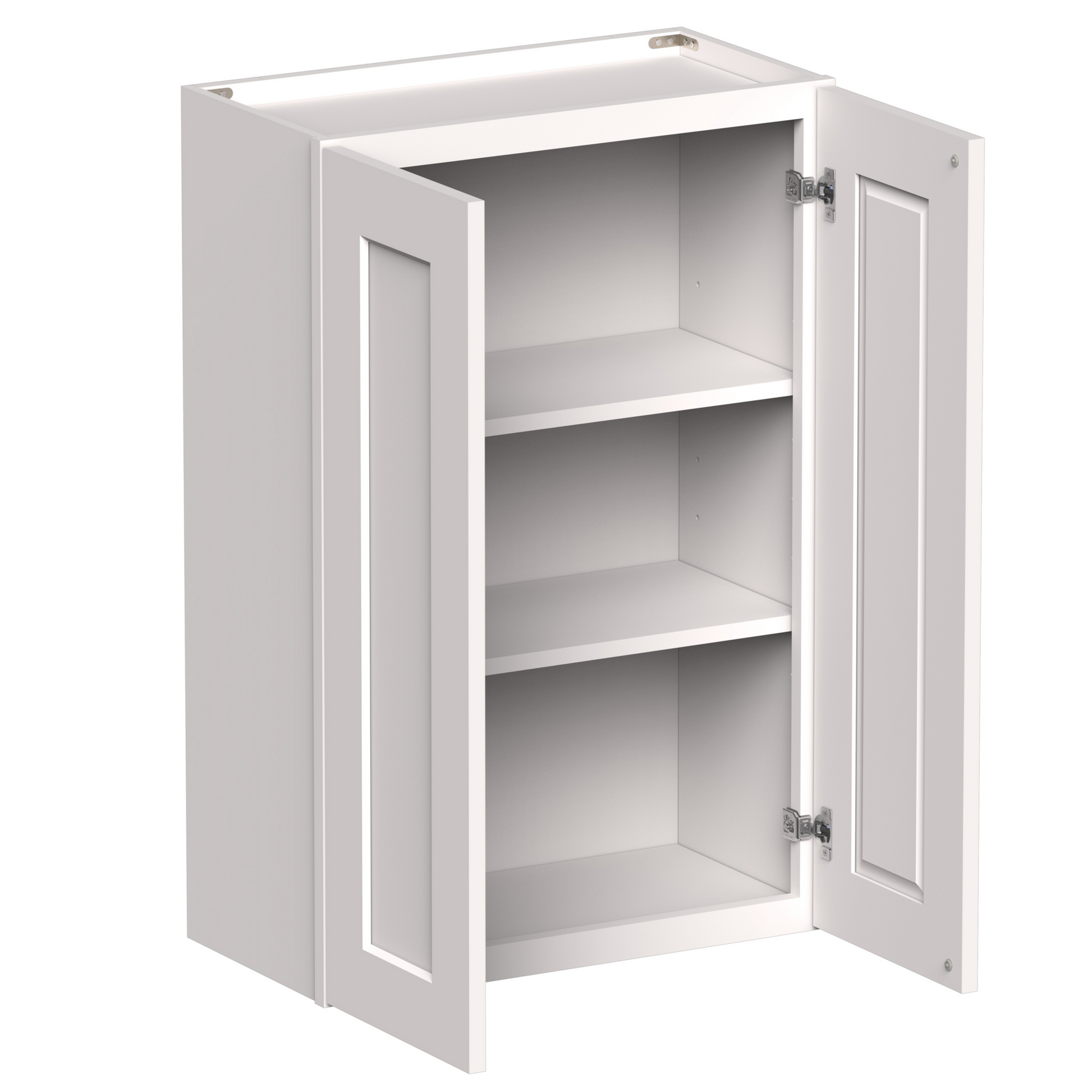 White Shaker RTA 24"W-36"W x 12"D x 30"H/36"H Standard Wall Cabinet with 2 Doors and 2 Shelves