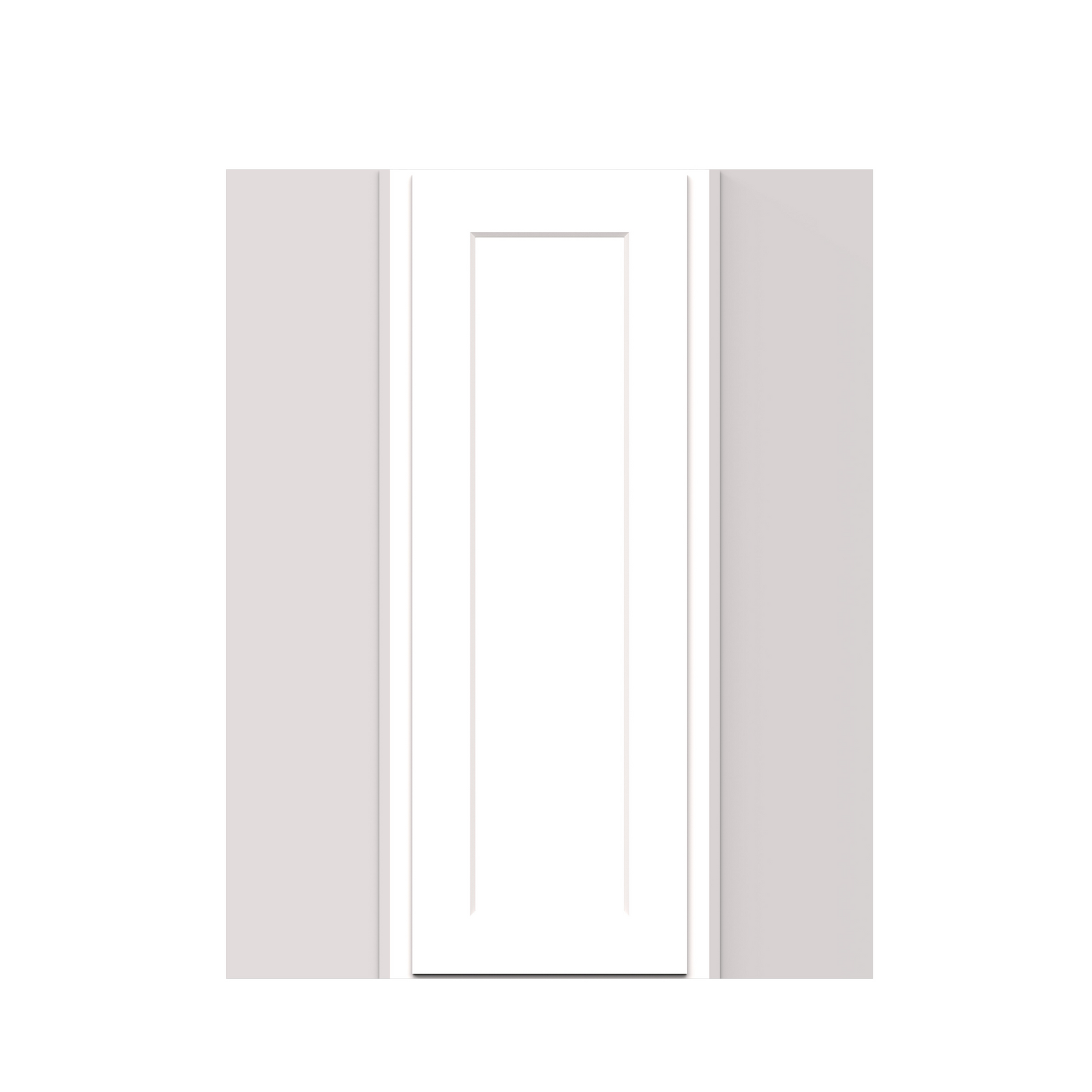 White Shaker RTA 24"W x 12"D x 30"-42"H Standard Corner Wall Cabinets with Door and Shelves
