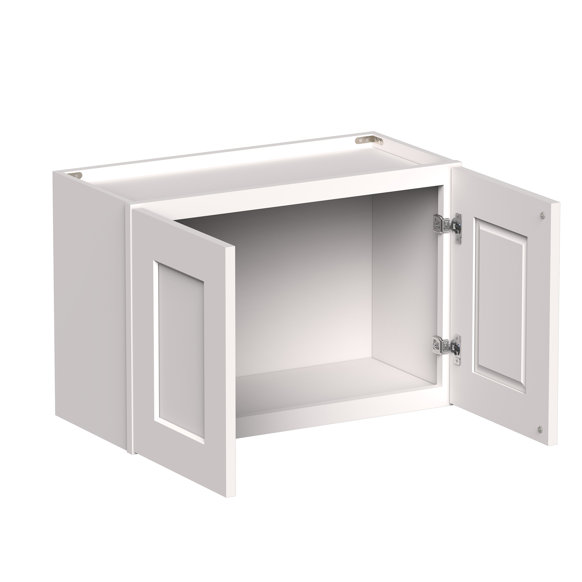 White Shaker RTA 24"W-36"W x 12"D x 18"H Short Wall Cabinet with 2 Doors