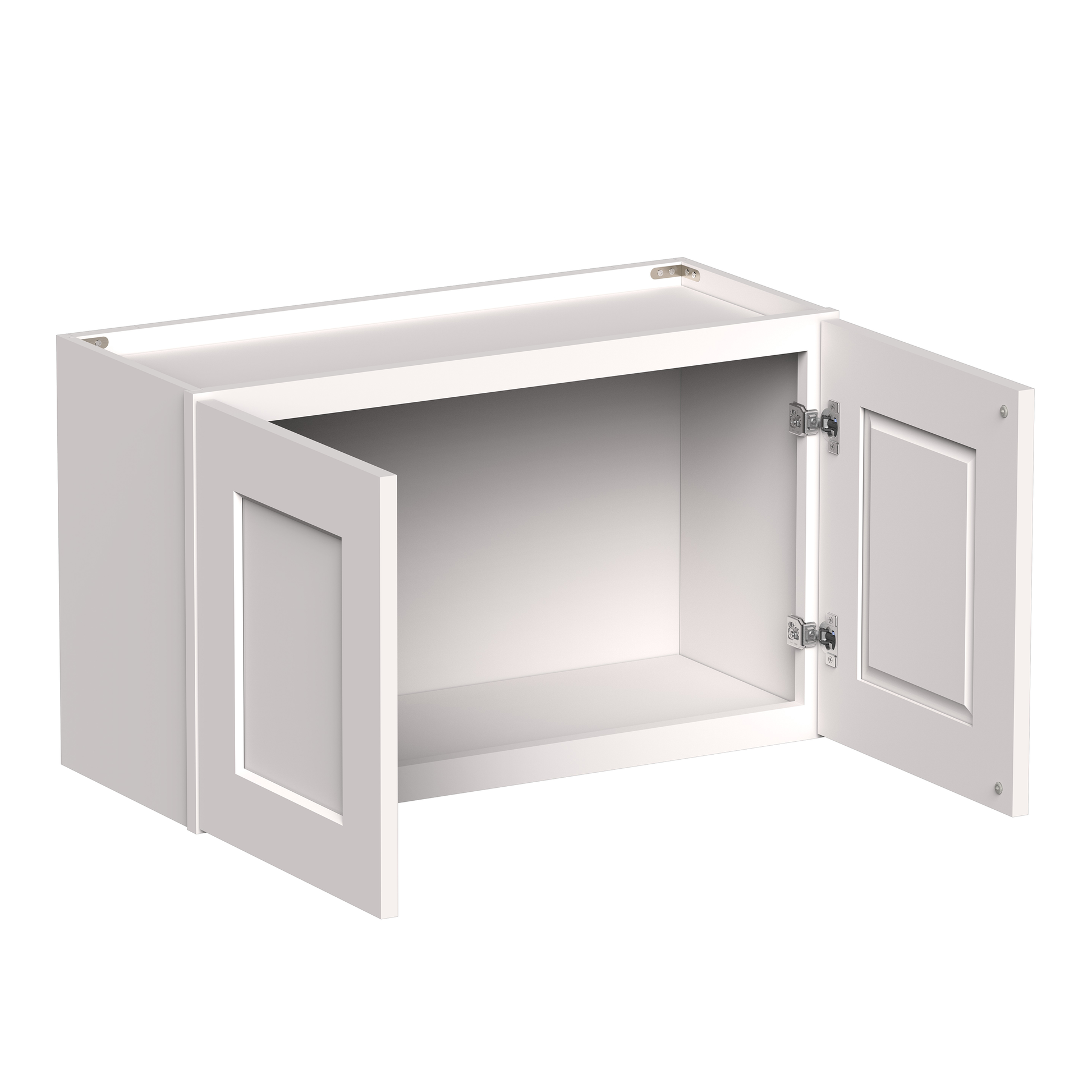 White Shaker RTA 24"W-36"W x 12"D x 18"H Short Wall Cabinet with 2 Doors