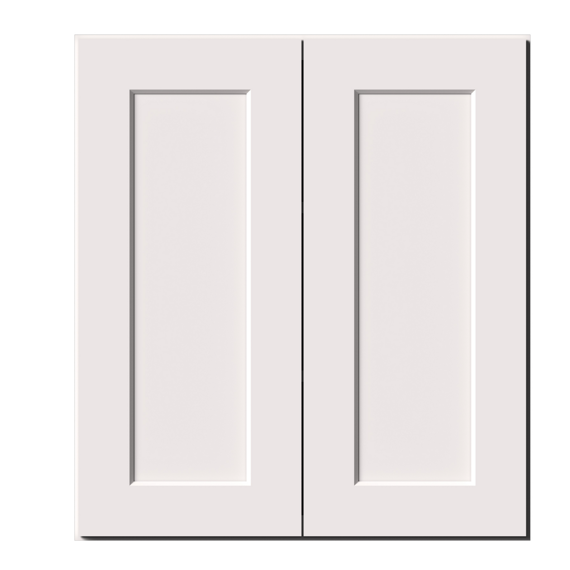White Shaker RTA 24"W-36"W x 12"D x 30"H/36"H Standard Wall Cabinet with 2 Doors and 2 Shelves