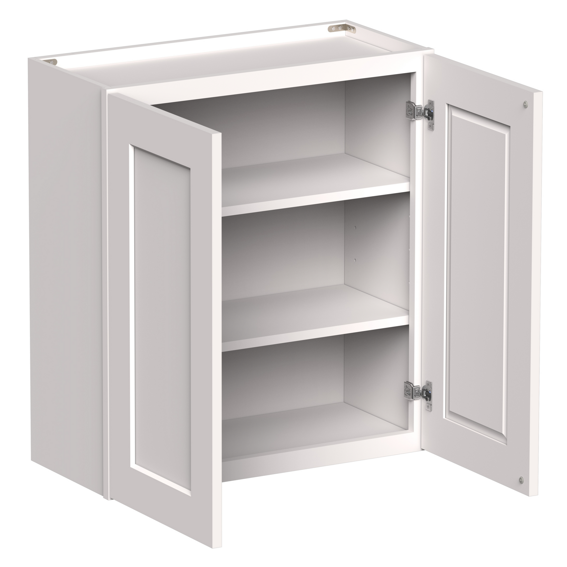 White Shaker RTA 24"W-36"W x 12"D x 30"H/36"H Standard Wall Cabinet with 2 Doors and 2 Shelves