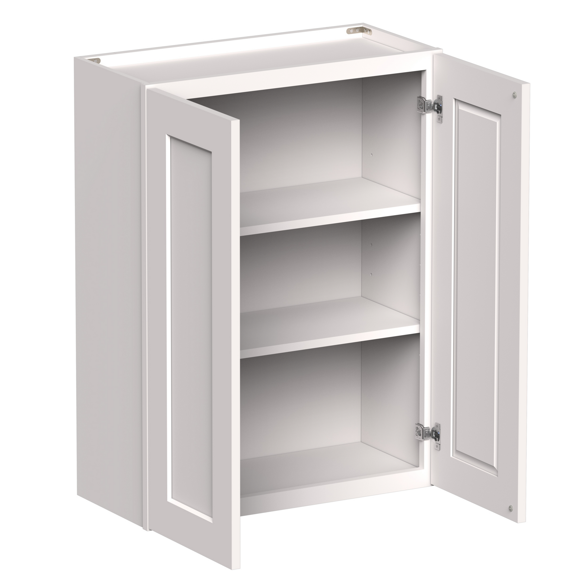 White Shaker RTA 24"W-36"W x 12"D x 30"H/36"H Standard Wall Cabinet with 2 Doors and 2 Shelves