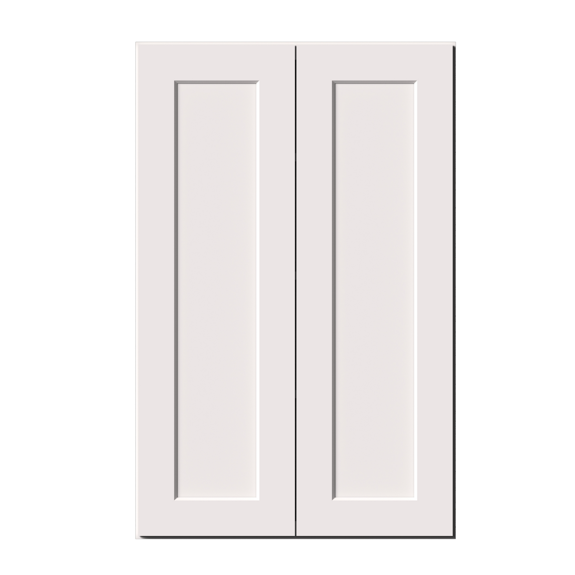 White Shaker RTA 24"W-36"W x 12"D x 42"H Standard Wall Cabinet with 2 Doors and 3 Shelves