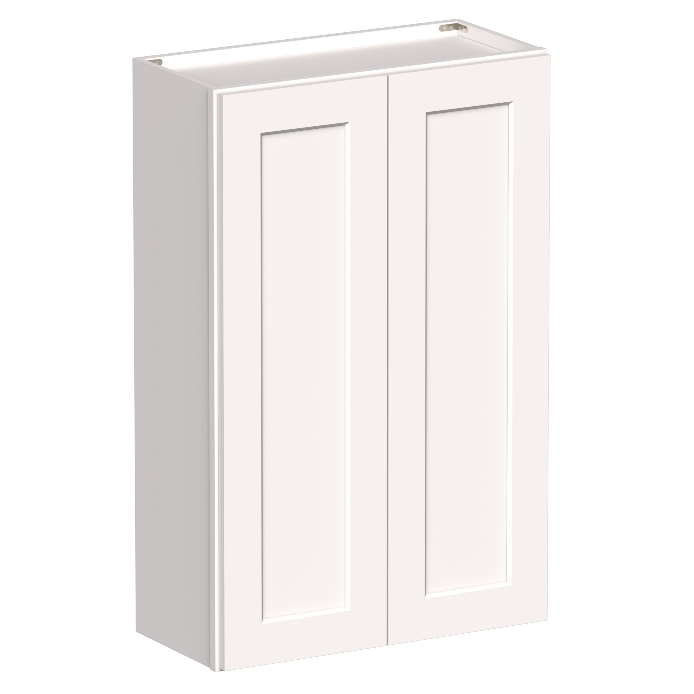 White Shaker RTA 24"W-36"W x 12"D x 42"H Standard Wall Cabinet with 2 Doors and 3 Shelves