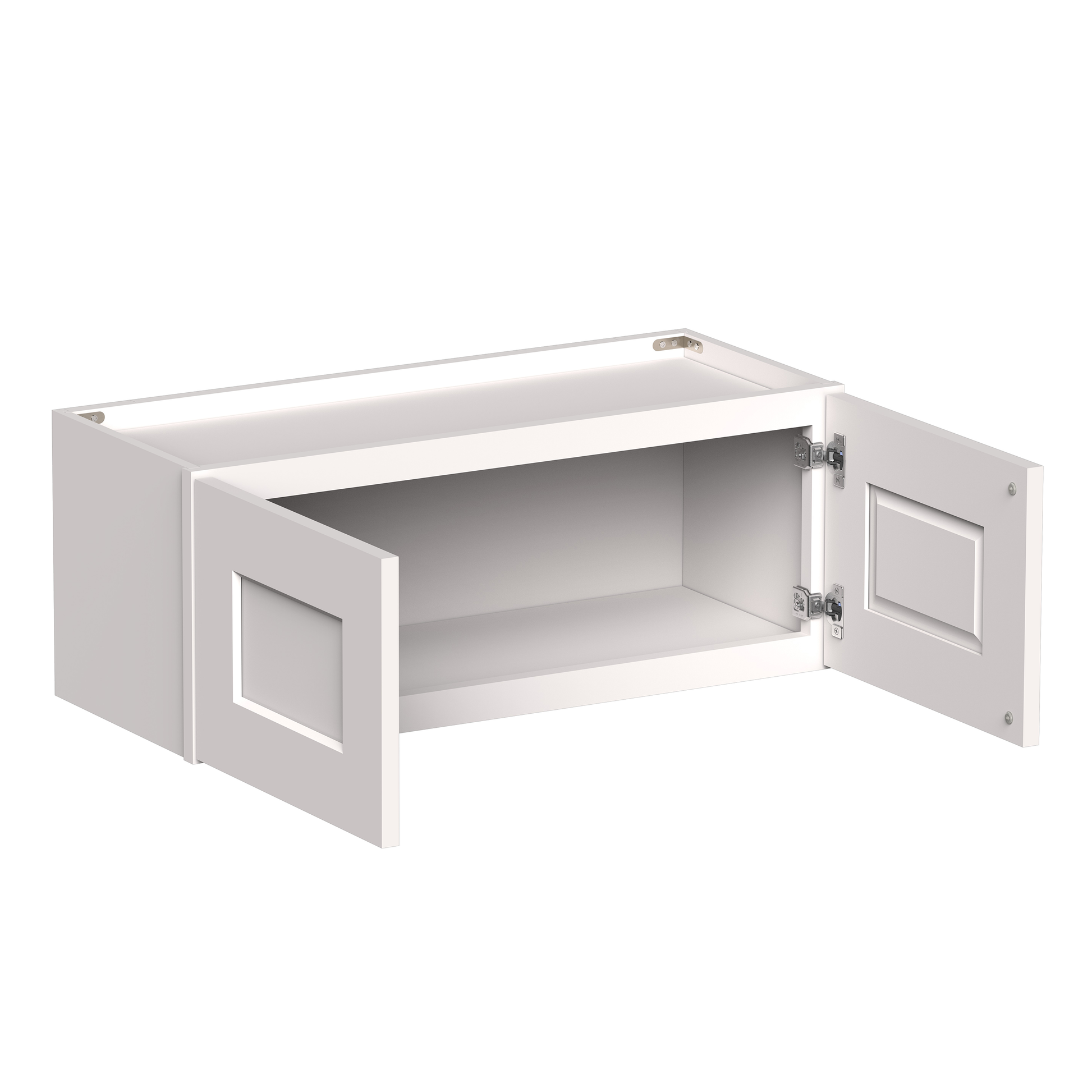 White Shaker RTA 24"W-36"W x 12"D x 12"H/16"H Short Wall Cabinet with 2 Doors