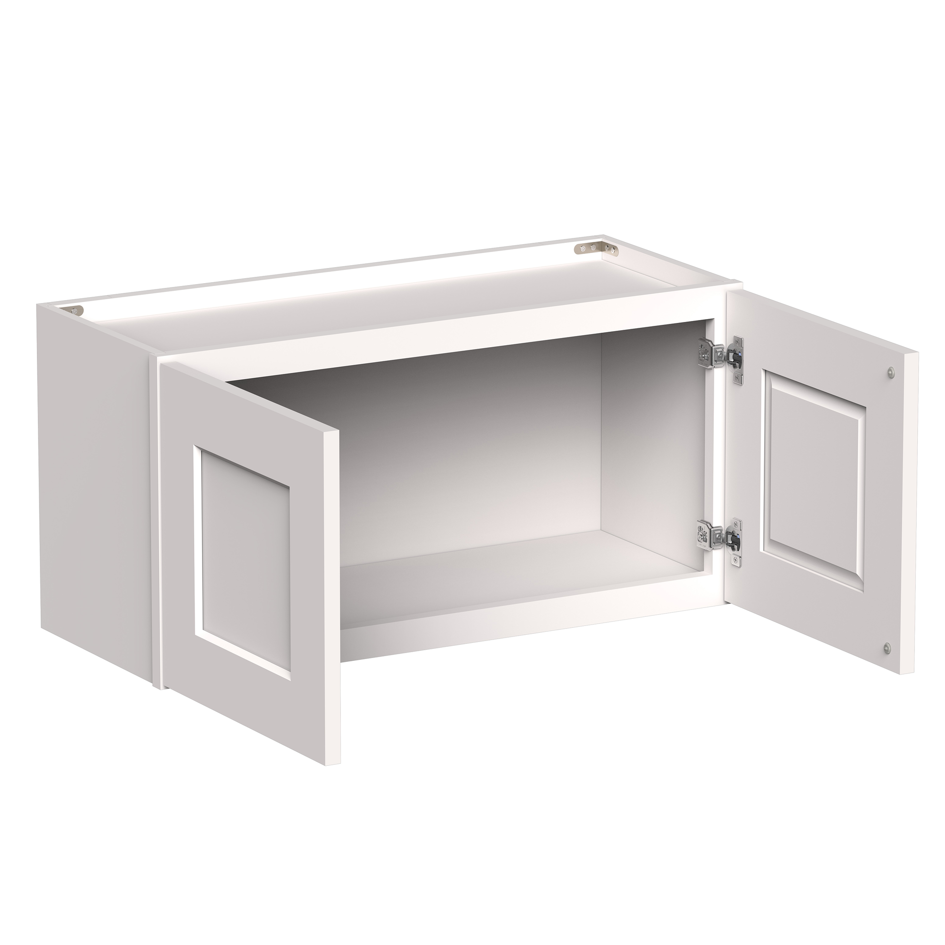 White Shaker RTA 24"W-36"W x 12"D x 12"H/16"H Short Wall Cabinet with 2 Doors