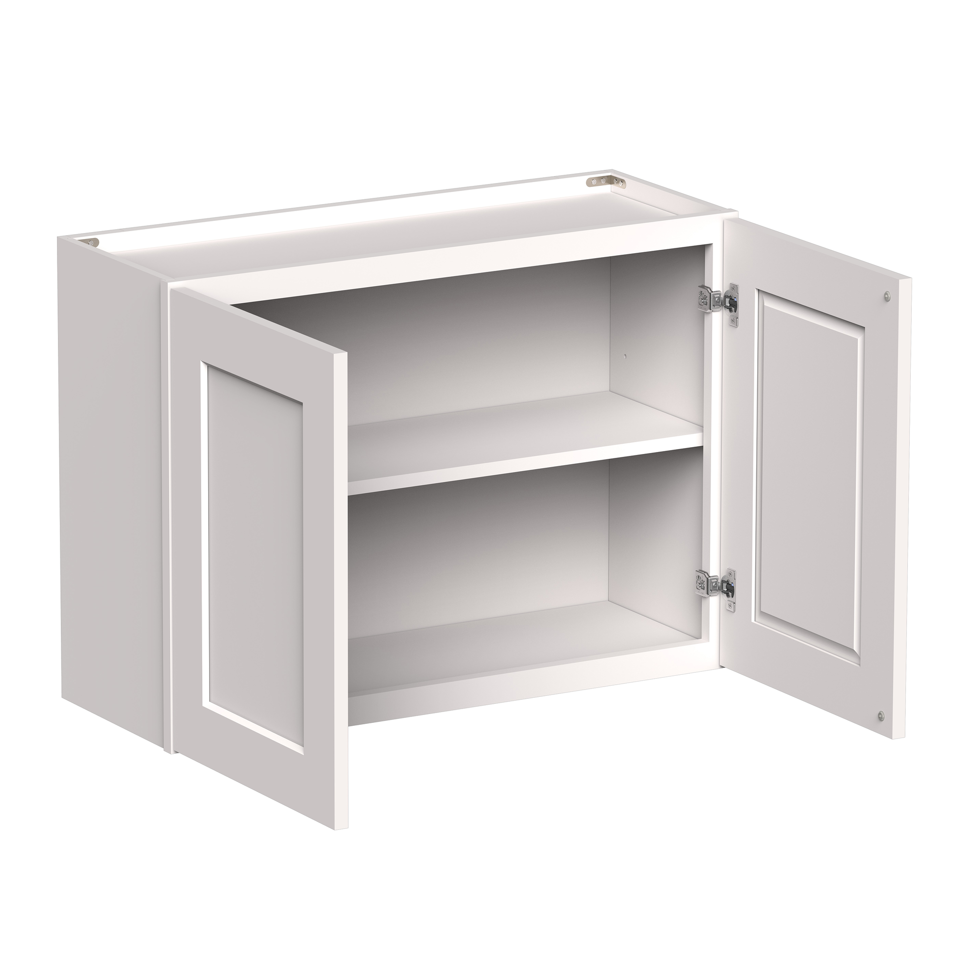 White Shaker RTA 24"W-36"W x 12"D x 24"H Short Wall Cabinet with 2 Doors and 1 Shelves