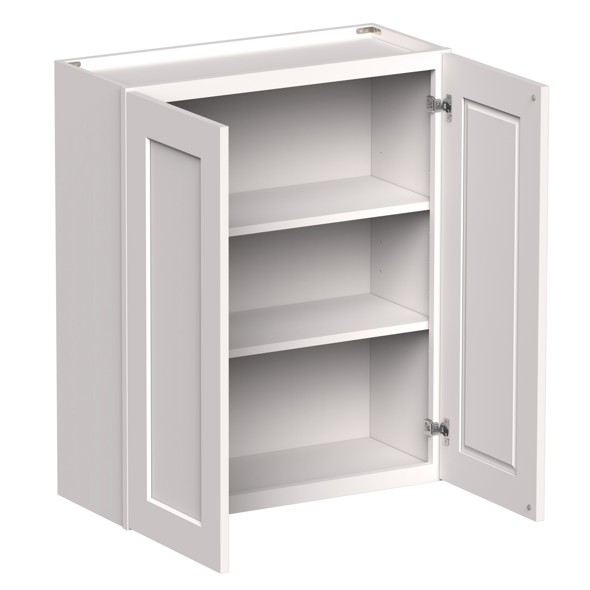 White Shaker RTA 24"W-36"W x 12"D x 30"H/36"H Standard Wall Cabinet with 2 Doors and 2 Shelves