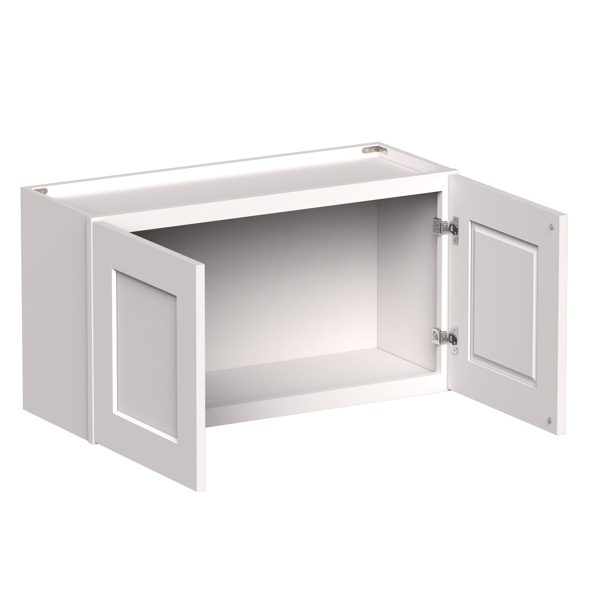 White Shaker RTA 24"W-36"W x 12"D x 18"H Short Wall Cabinet with 2 Doors