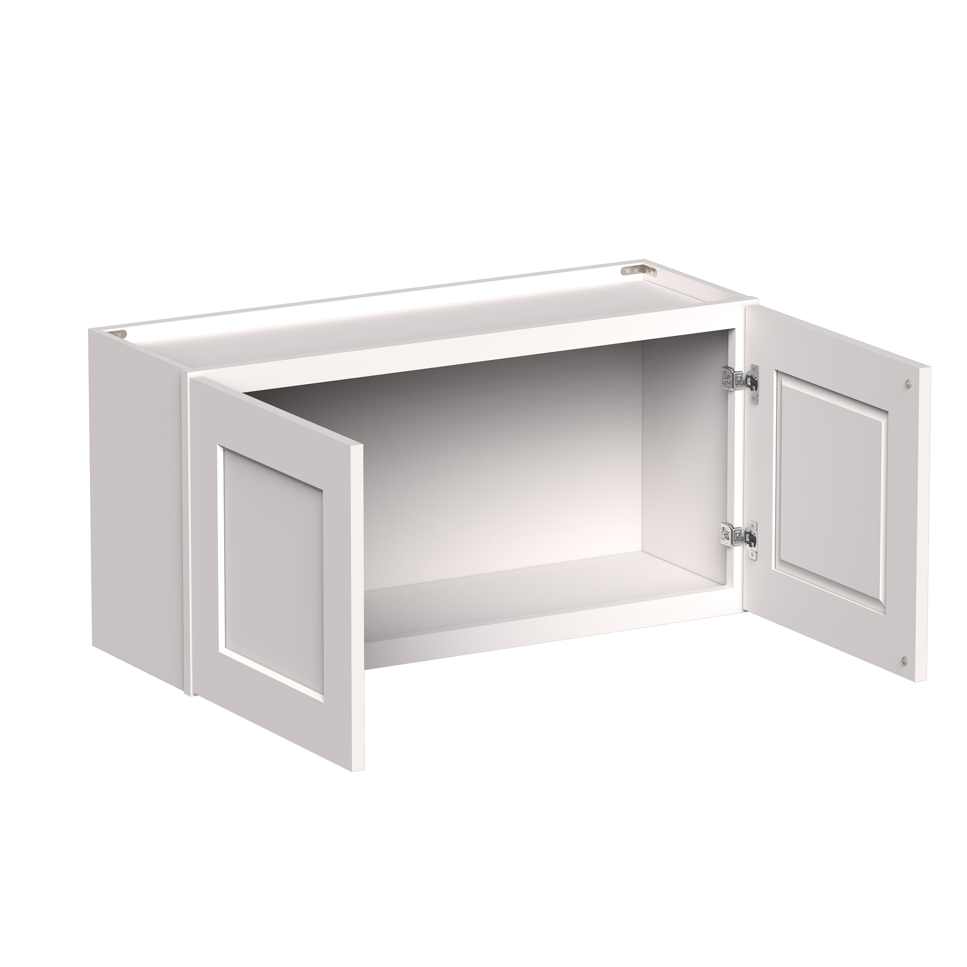 White Shaker RTA 24"W-36"W x 12"D x 18"H Short Wall Cabinet with 2 Doors
