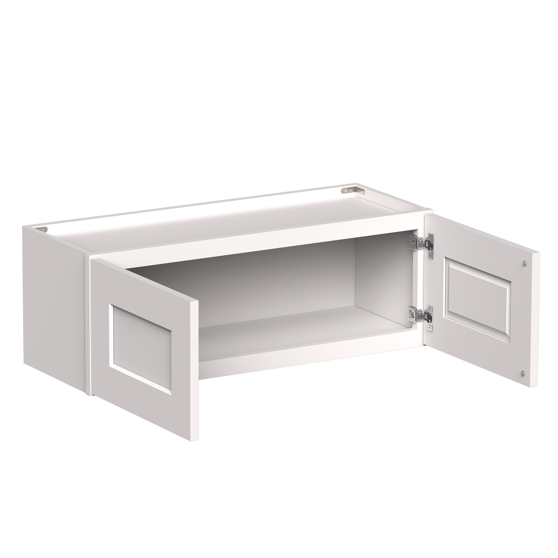 White Shaker RTA 24"W-36"W x 12"D x 12"H/16"H Short Wall Cabinet with 2 Doors