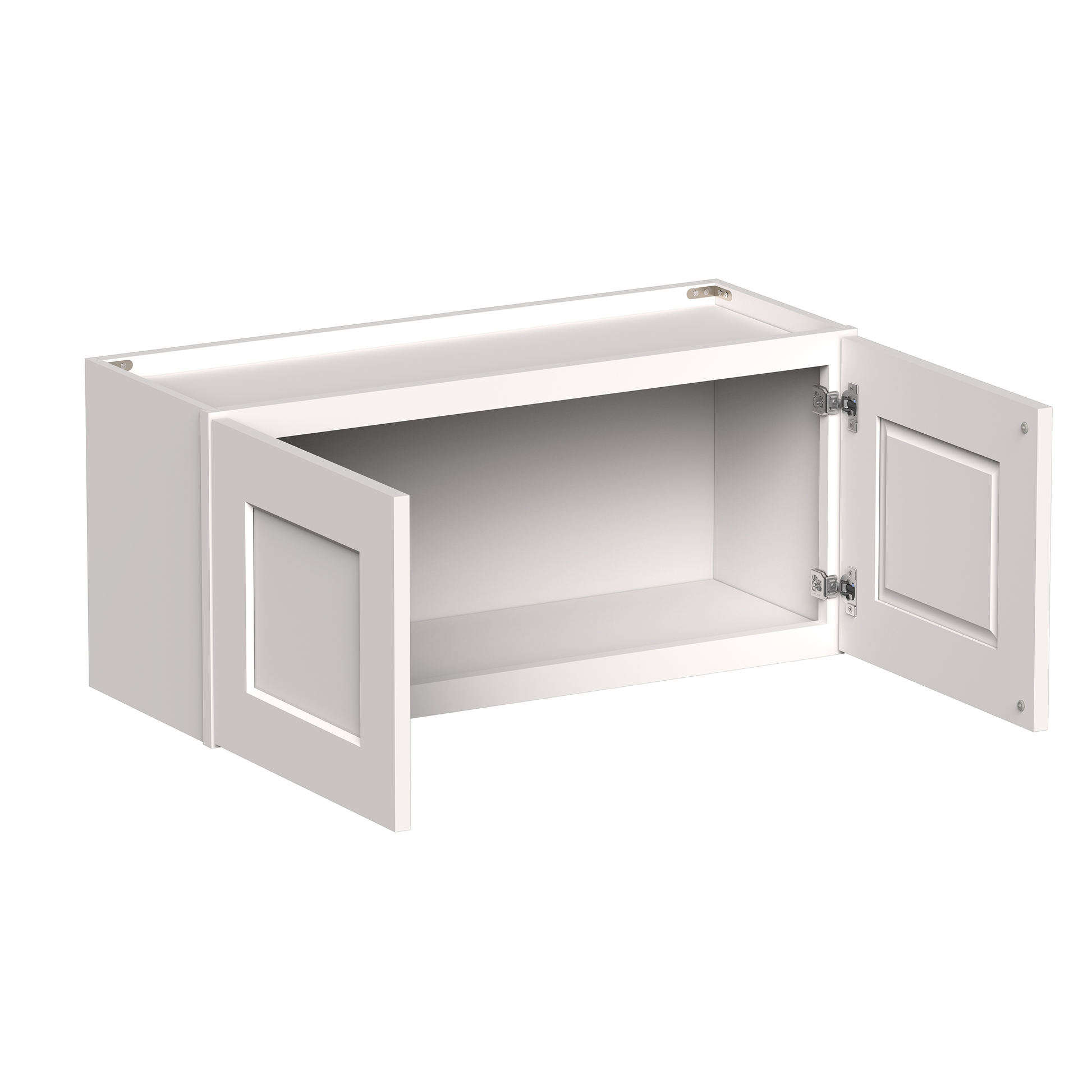 White Shaker RTA 24"W-36"W x 12"D x 12"H/16"H Short Wall Cabinet with 2 Doors
