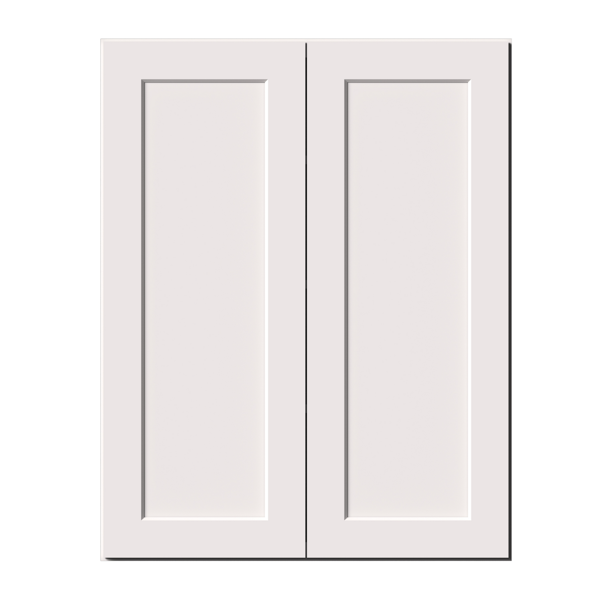 White Shaker RTA 24"W-36"W x 12"D x 42"H Standard Wall Cabinet with 2 Doors and 3 Shelves