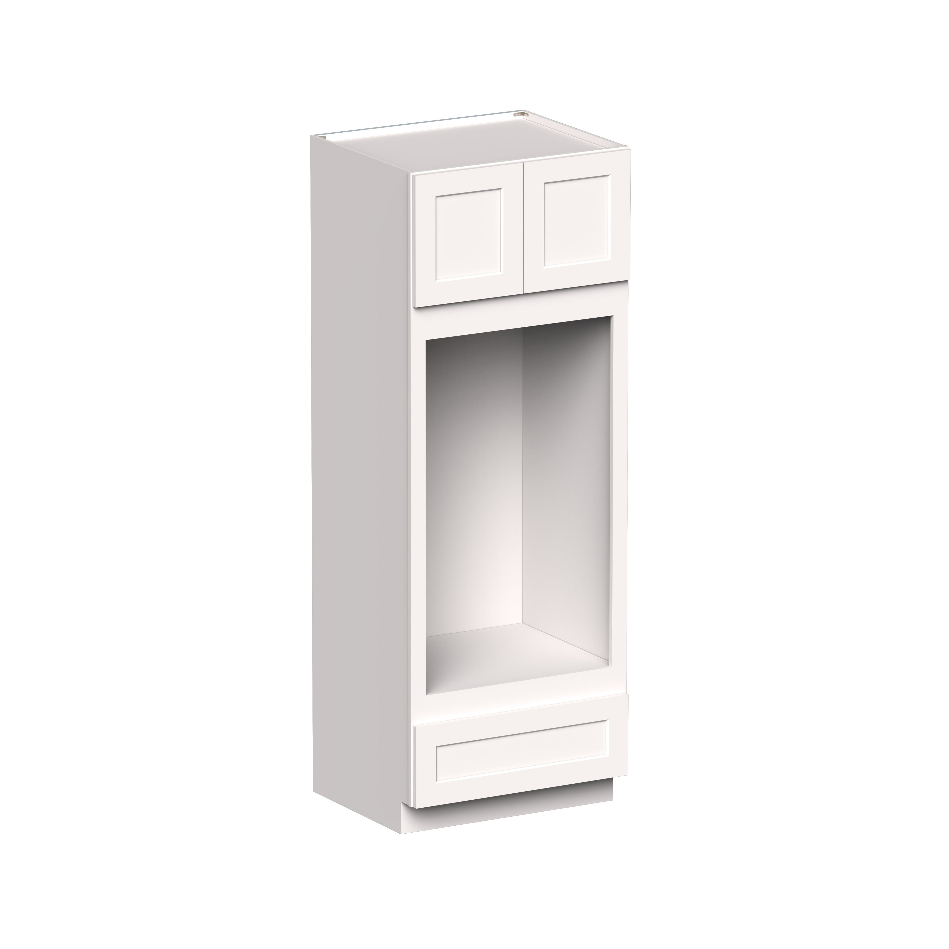 White Shaker RTA 33"W x 27"D x 84"H/90"H Double Oven Cabinets With Drawer with 2 Door, 1 Drawers and 2 Shelves