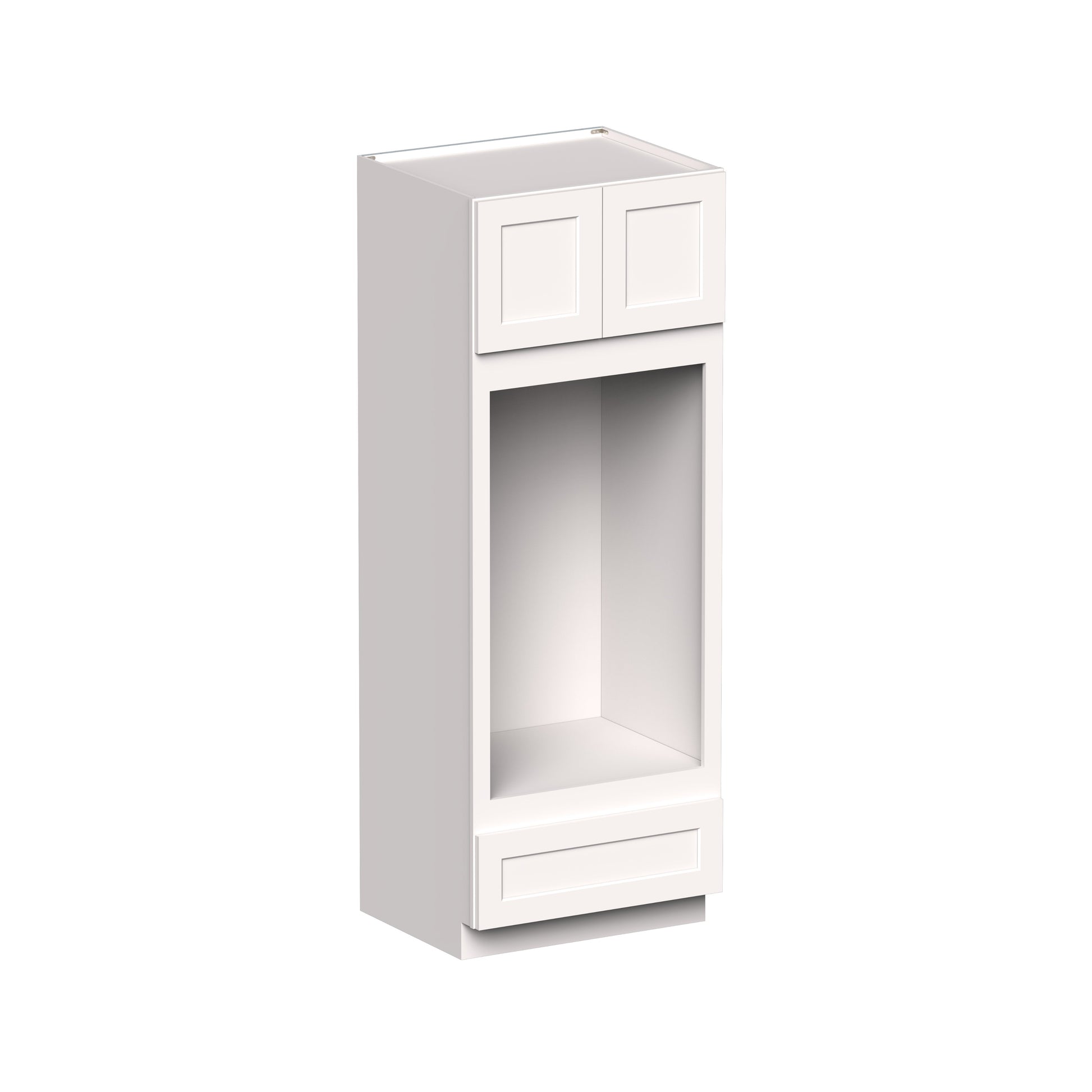 White Shaker RTA 33"W x 27"D x 84"H/90"H Double Oven Cabinets With Drawer with 2 Door, 1 Drawers and 2 Shelves