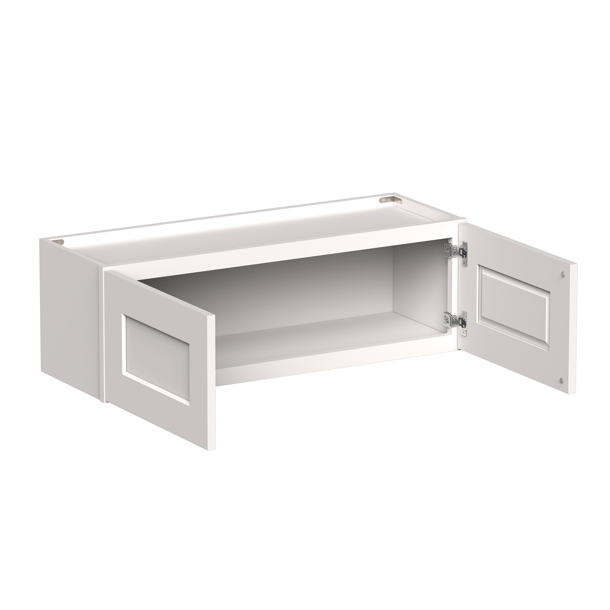 White Shaker RTA 24"W-36"W x 12"D x 12"H/16"H Short Wall Cabinet with 2 Doors