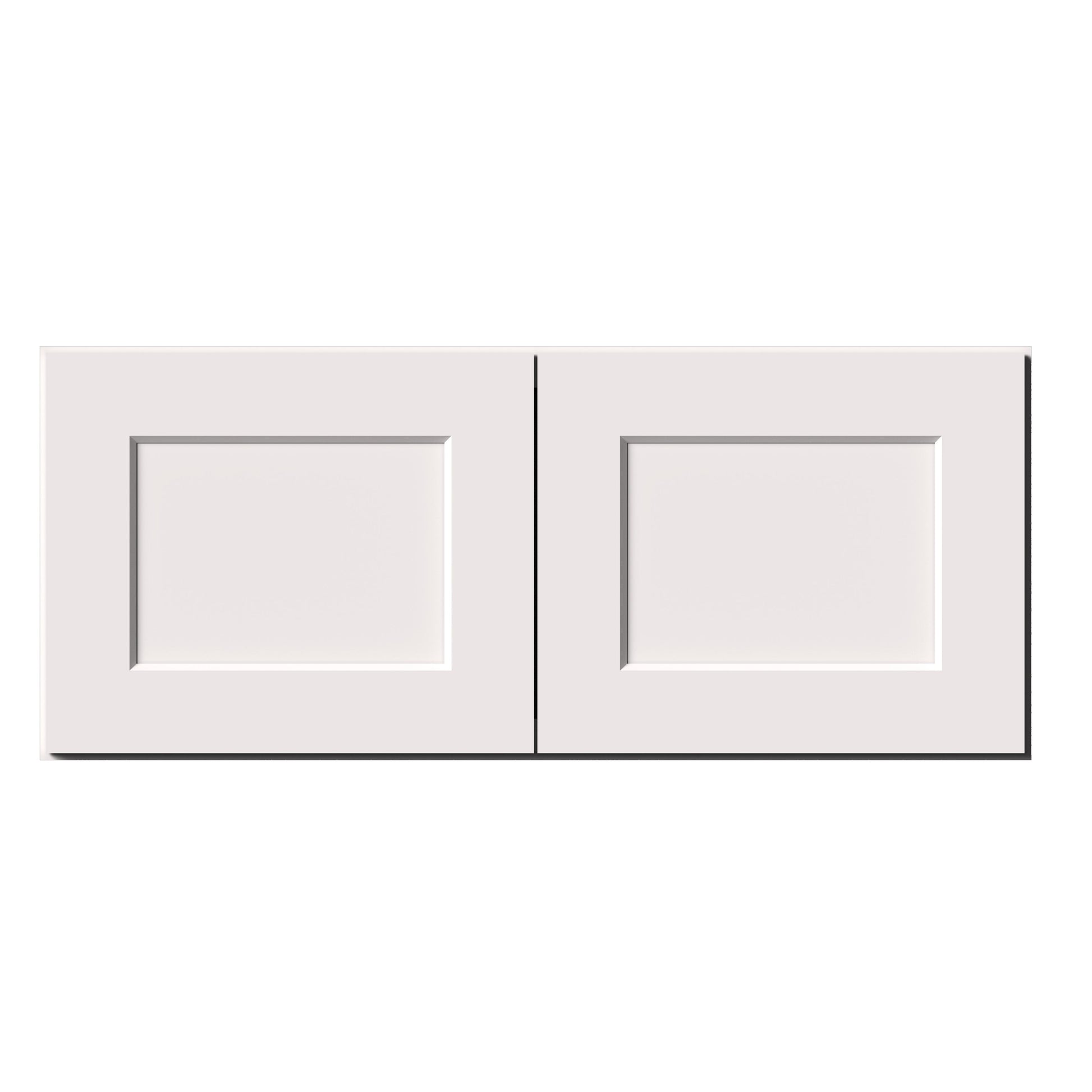 White Shaker RTA 24"W-36"W x 12"D x 12"H/16"H Short Wall Cabinet with 2 Doors