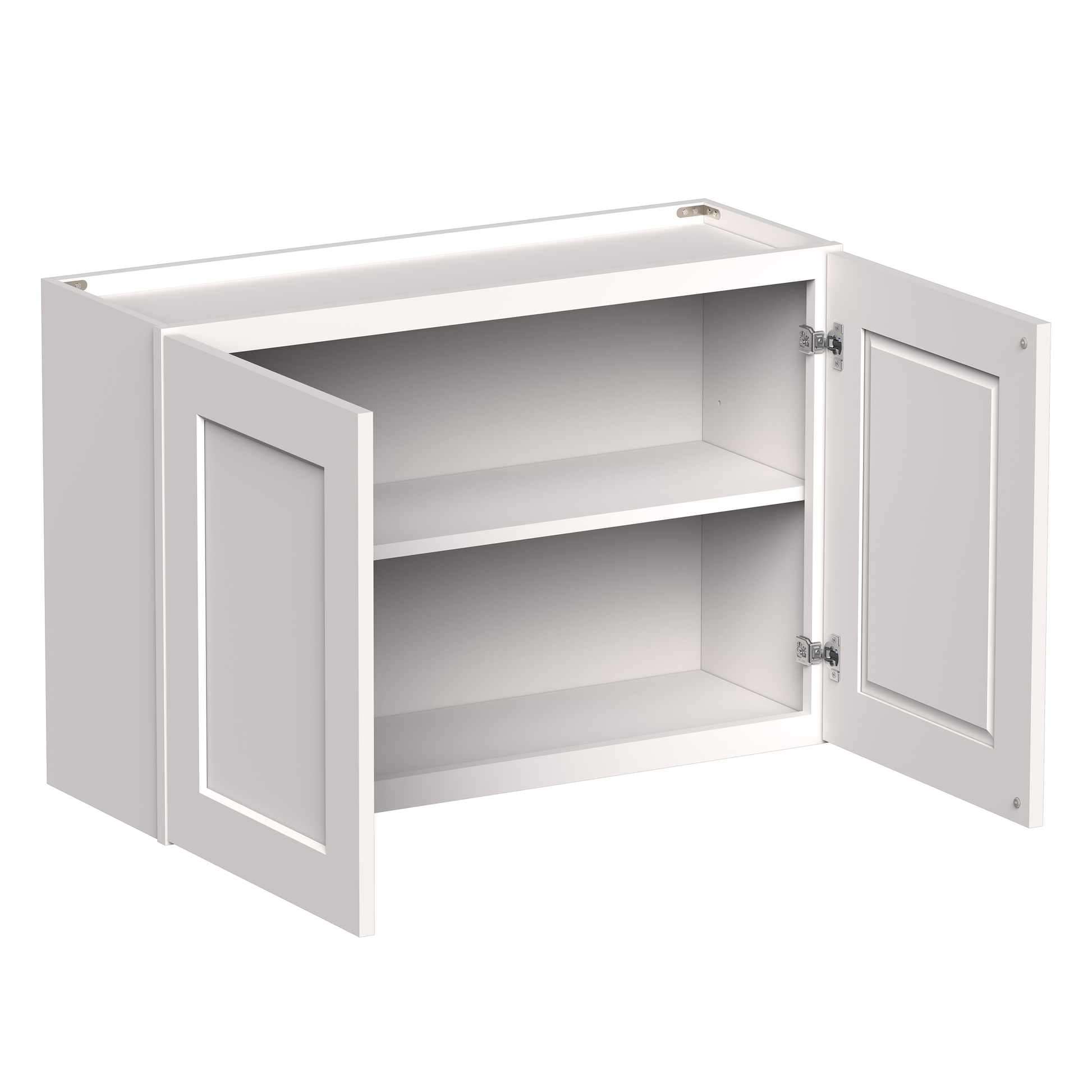 White Shaker RTA 24"W-36"W x 12"D x 24"H Short Wall Cabinet with 2 Doors and 1 Shelves