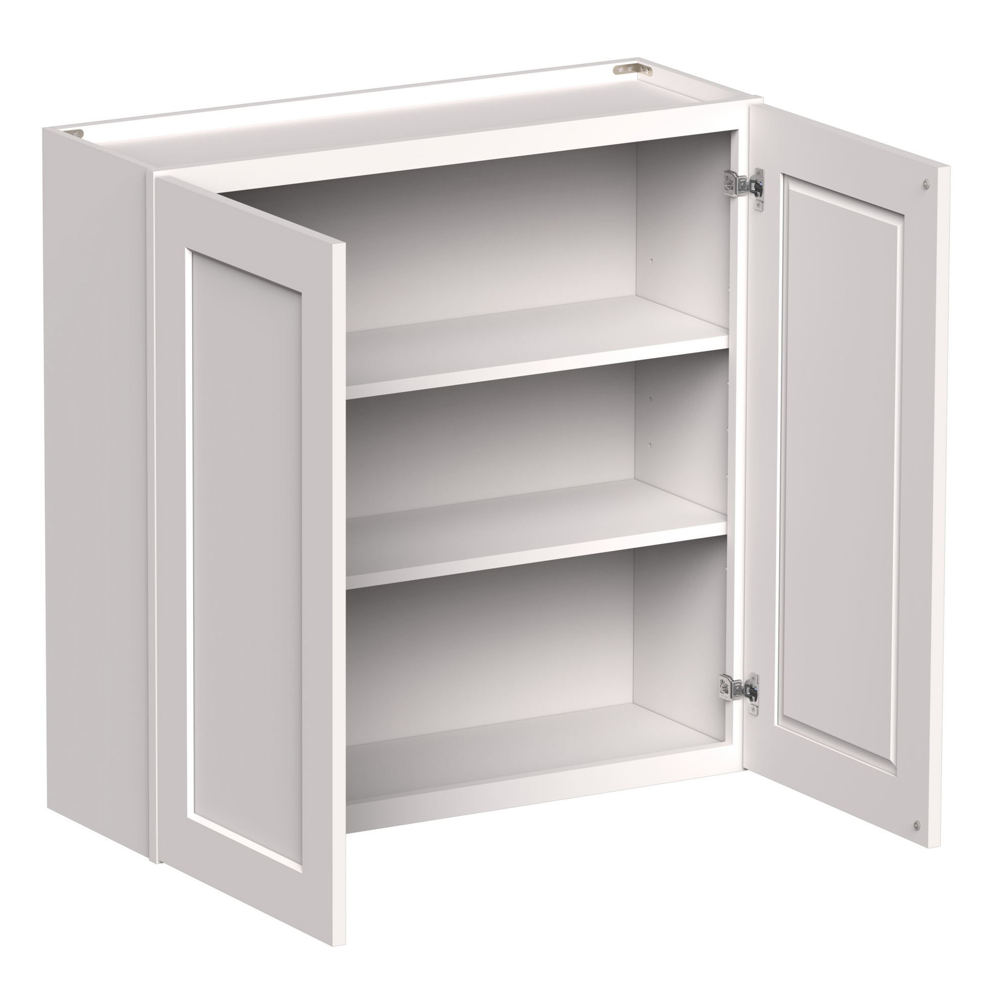 White Shaker RTA 24"W-36"W x 12"D x 30"H/36"H Standard Wall Cabinet with 2 Doors and 2 Shelves