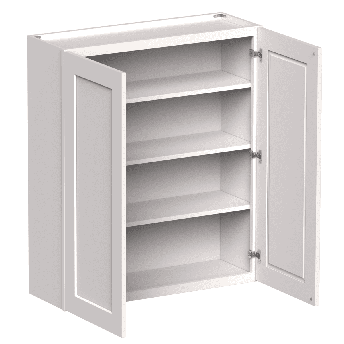 White Shaker RTA 36"W x 12"D x 42"H Standard Wall Cabinet with 2 Doors and 3 Shelves