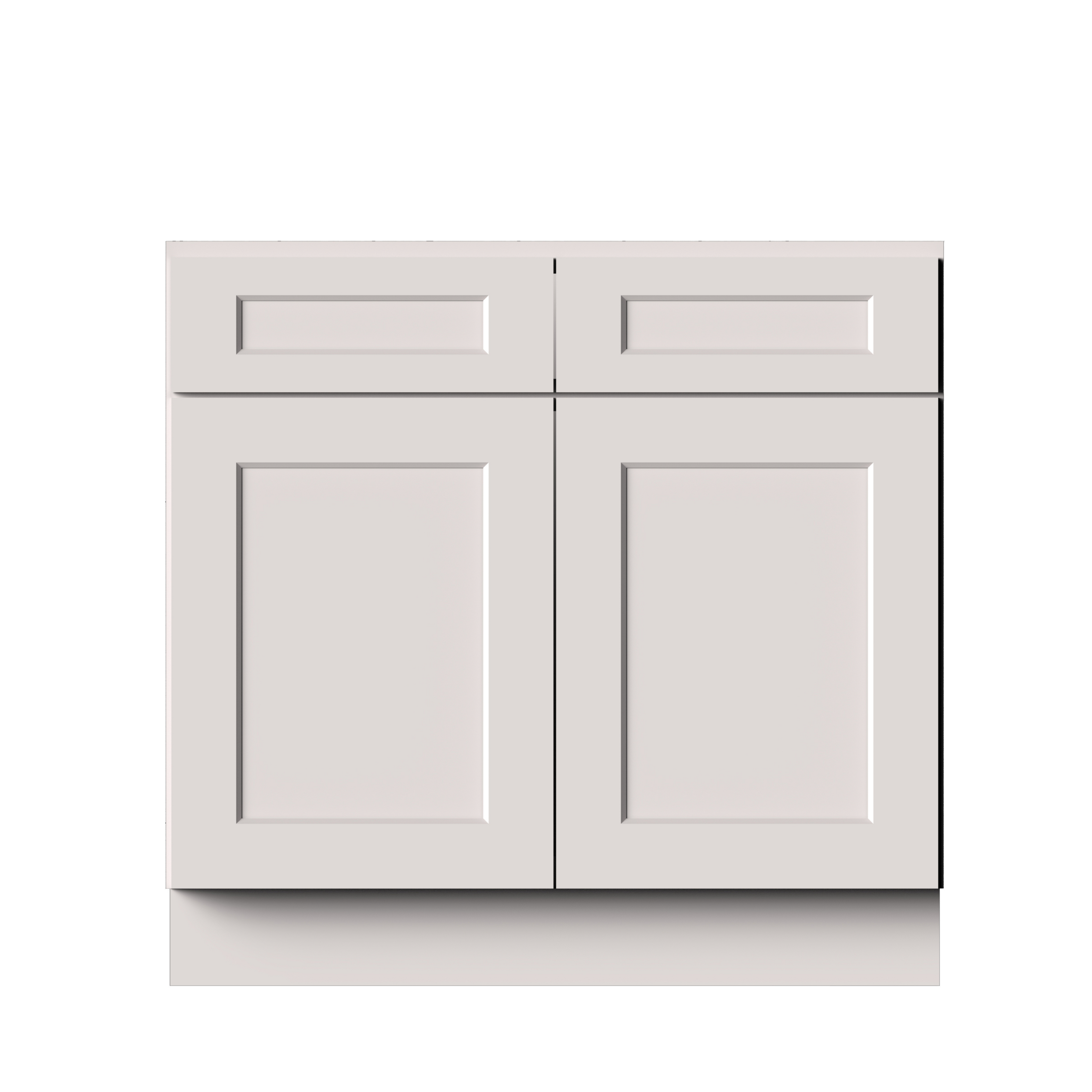 White Shaker RTA 36"W x 24"D x 34.5"H Sink Base Cabinets with 2 Doors
