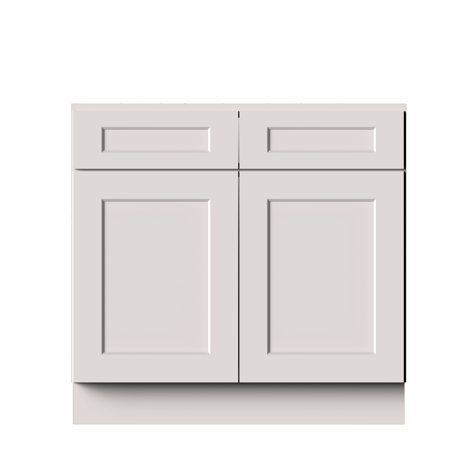 White Shaker RTA 36"W x 24"D x 34.5"H Sink Base Cabinets with 2 Doors