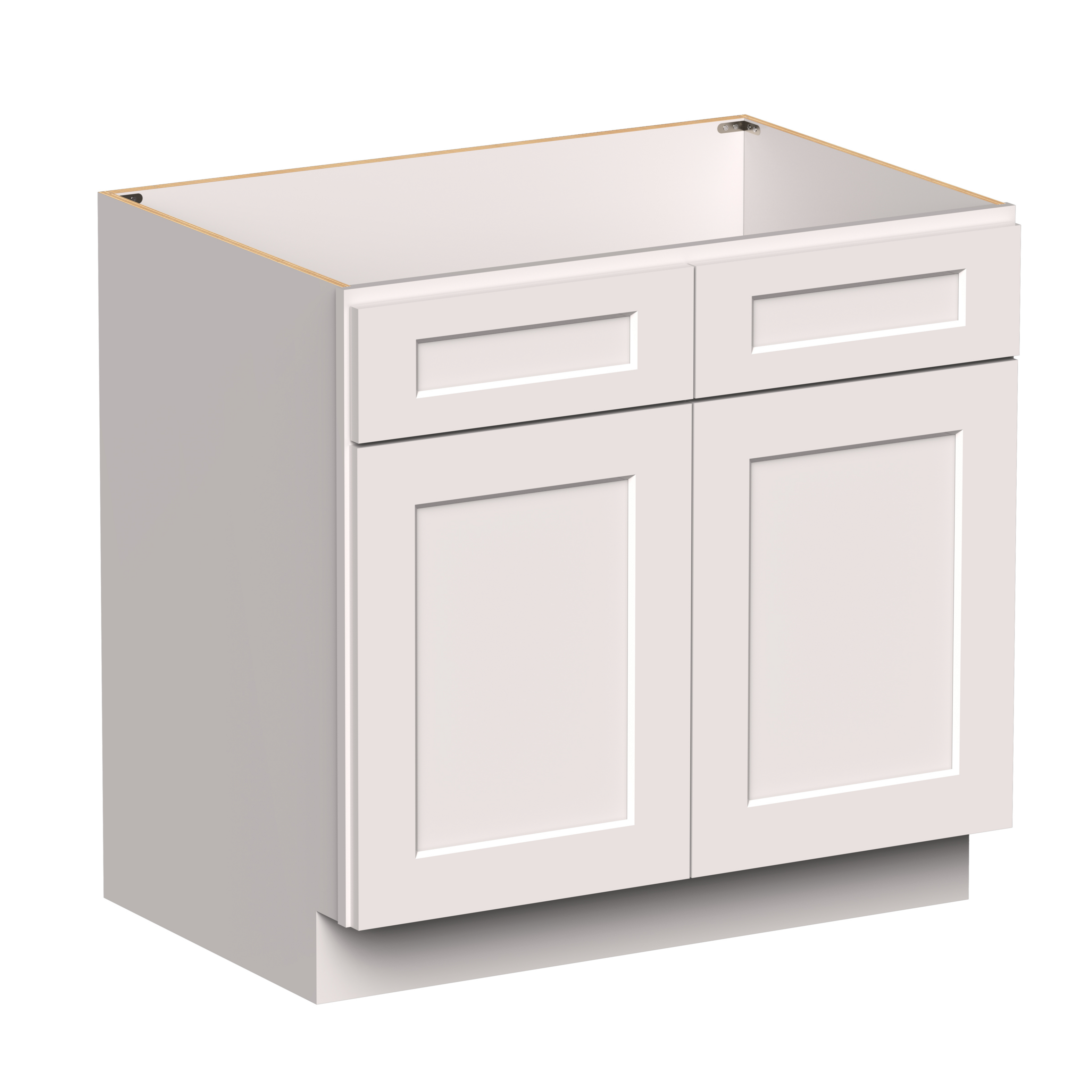 White Shaker RTA 36"W x 24"D x 34.5"H Sink Base Cabinets with 2 Doors