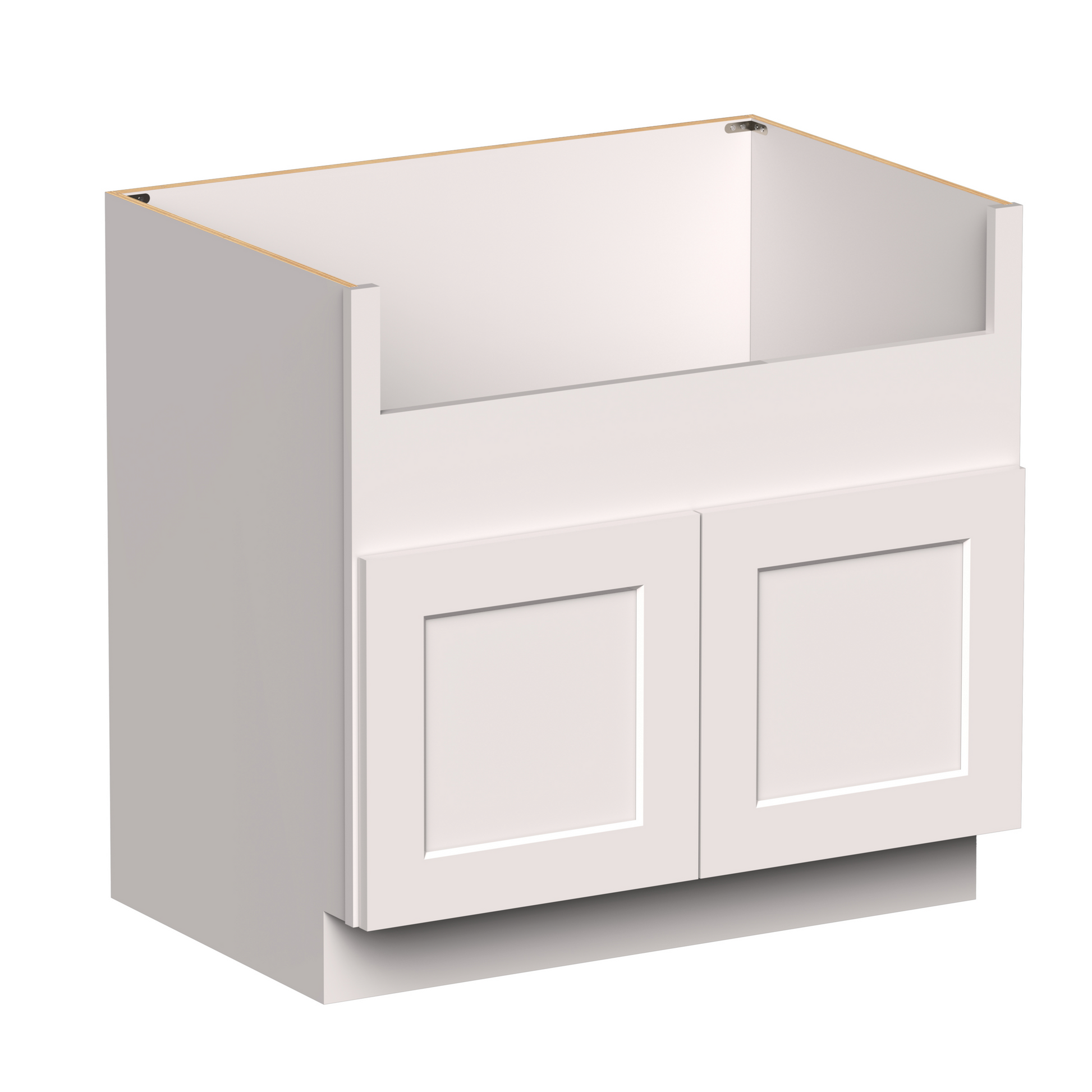 White Shaker RTA 36"W x 24"D x 34.5"H Farm Sink Base Cabinets with 2 Doors