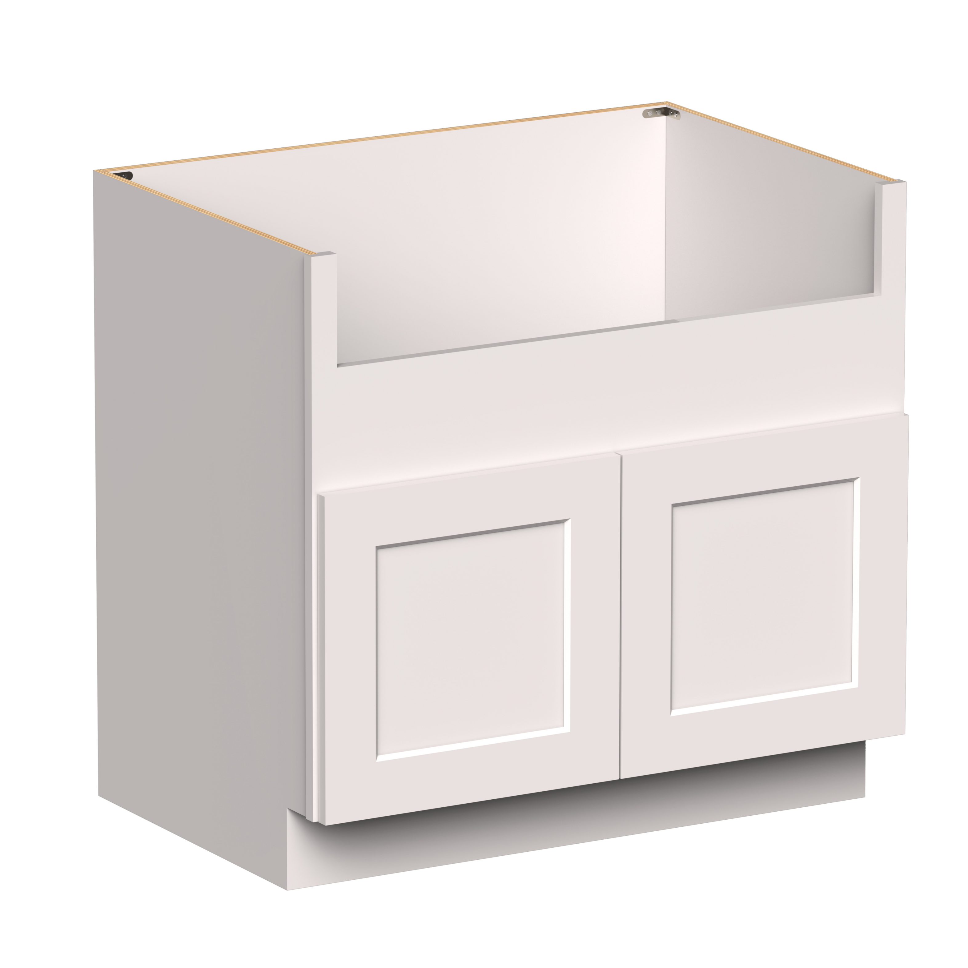 White Shaker RTA 30"W x 24"D x 34.5"H Sink Base Cabinets with 2 Doors
