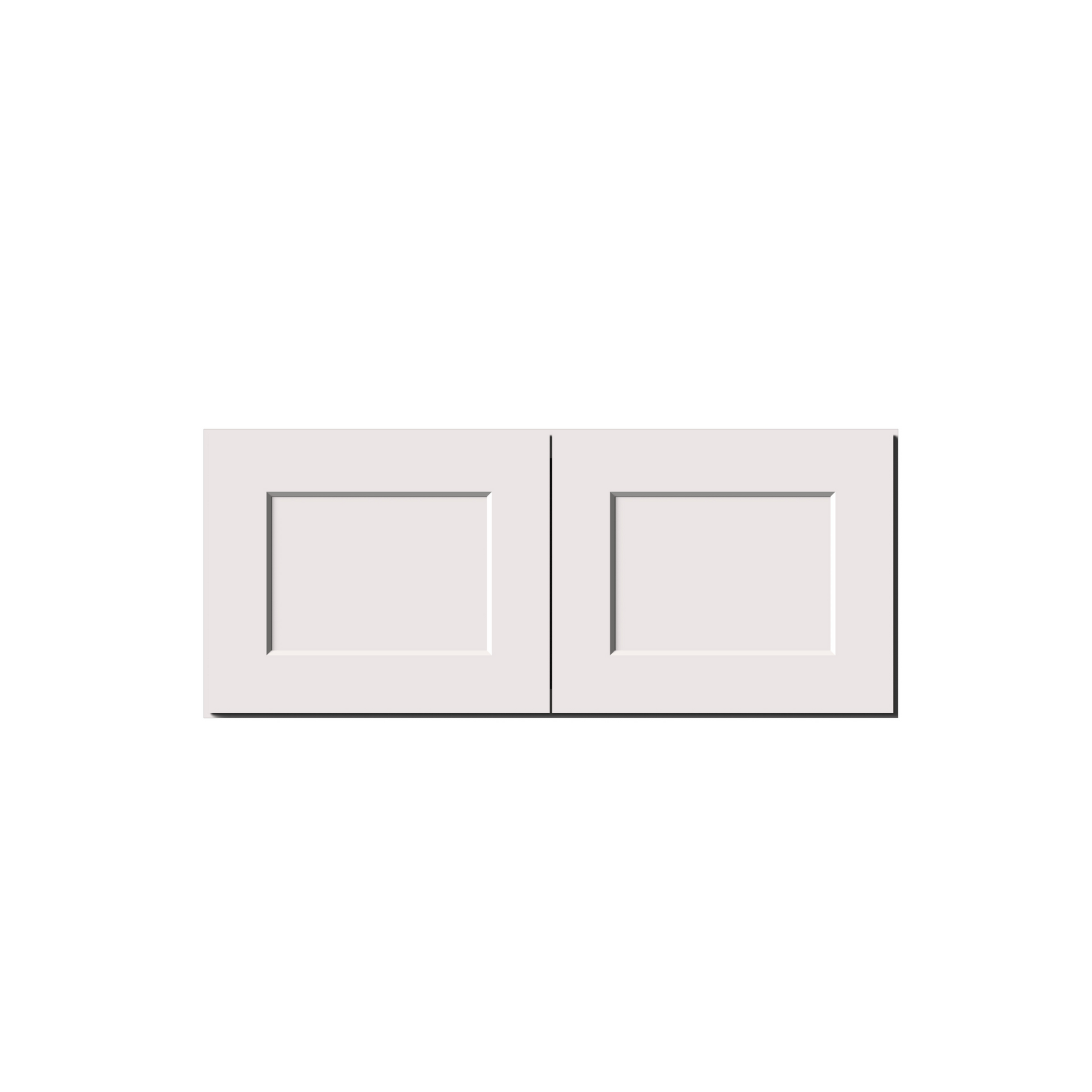 White Shaker RTA 36"W x 27"D x 12"-18"H Deep Wall Cabinets with 2 Doors