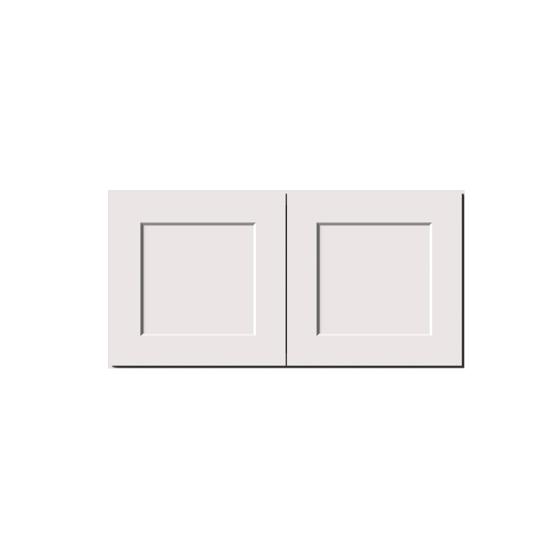 White Shaker RTA 36"W x 27"D x 12"-18"H Deep Wall Cabinets with 2 Doors