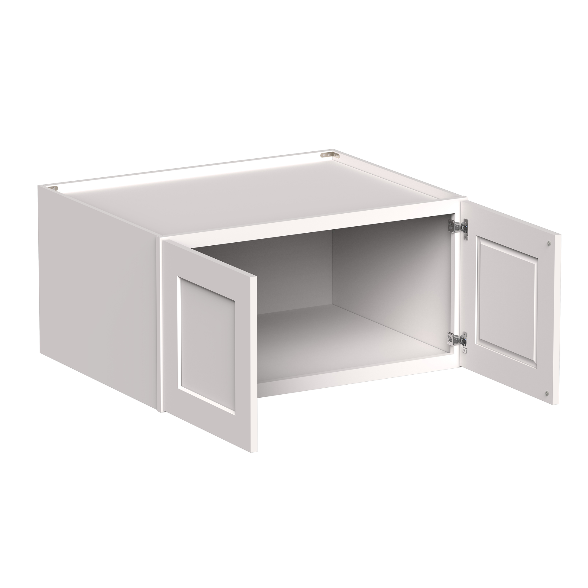White Shaker RTA 36"W x 27"D x 12"-18"H Deep Wall Cabinets with 2 Doors