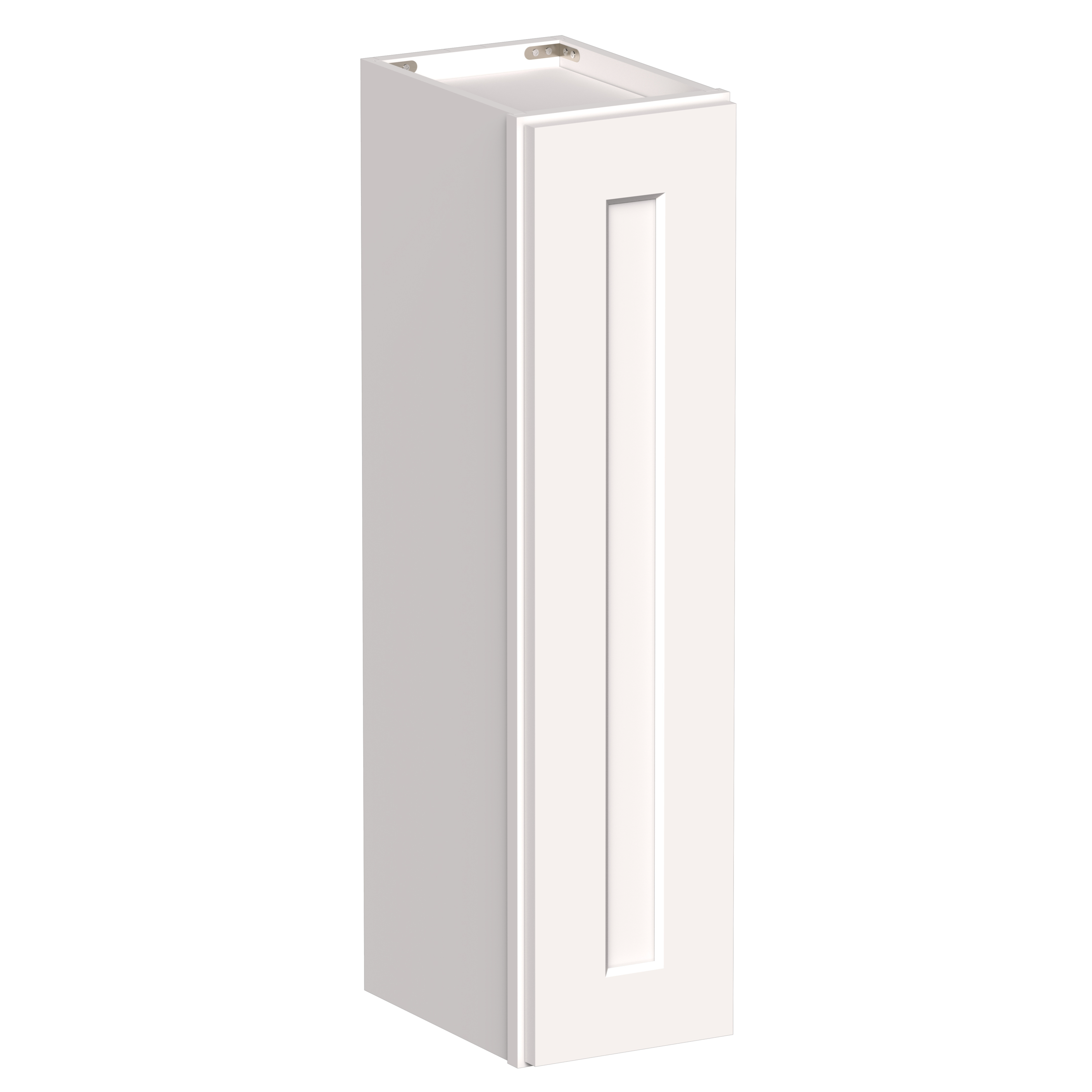 White Shaker RTA 9"W-21"W x 12"D x 30"H/36"H Standard Wall Cabinet with 1 Door and 2 Shelves