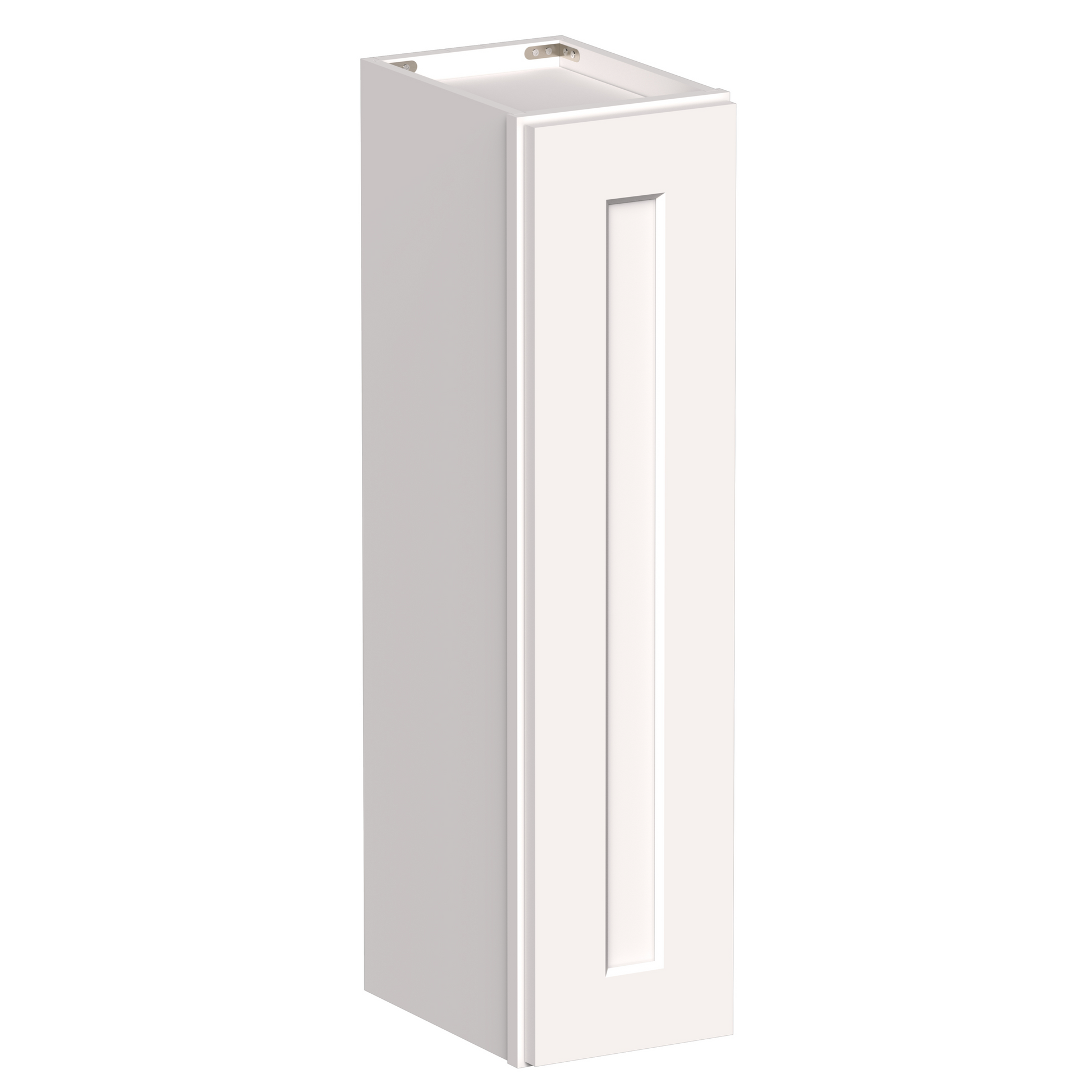 White Shaker RTA 9"W-21"W x 12"D x 30"H/36"H Standard Wall Cabinet with 1 Door and 2 Shelves