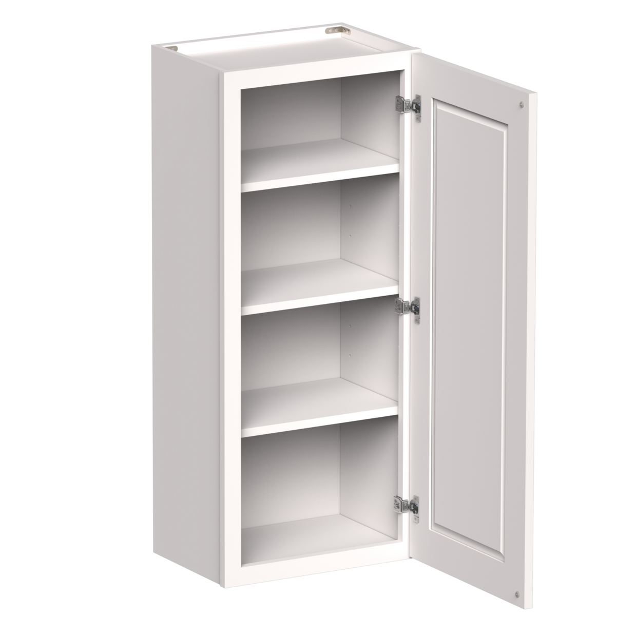 White Shaker RTA W18" X H42" X D12" Standard Wall Cabinet with 1 Door and 3 Shelves