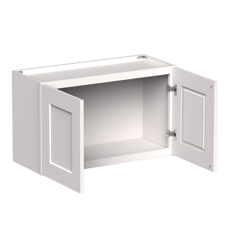 White Shaker RTA W30" X H18" X D12" Wall Cabinet with 2 Doors