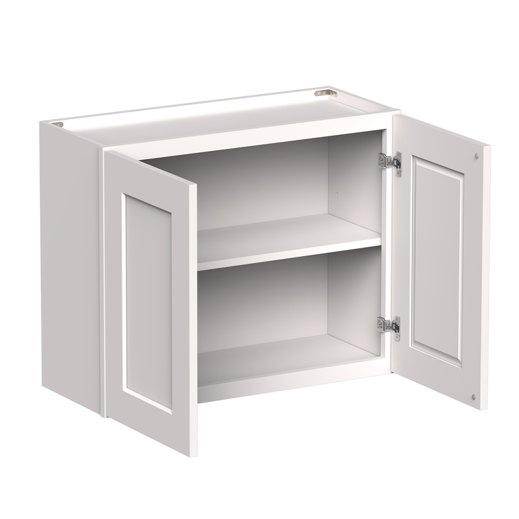 White Shaker RTA W30" X H24" X D12" Standard Wall Cabinet with 2 Doors